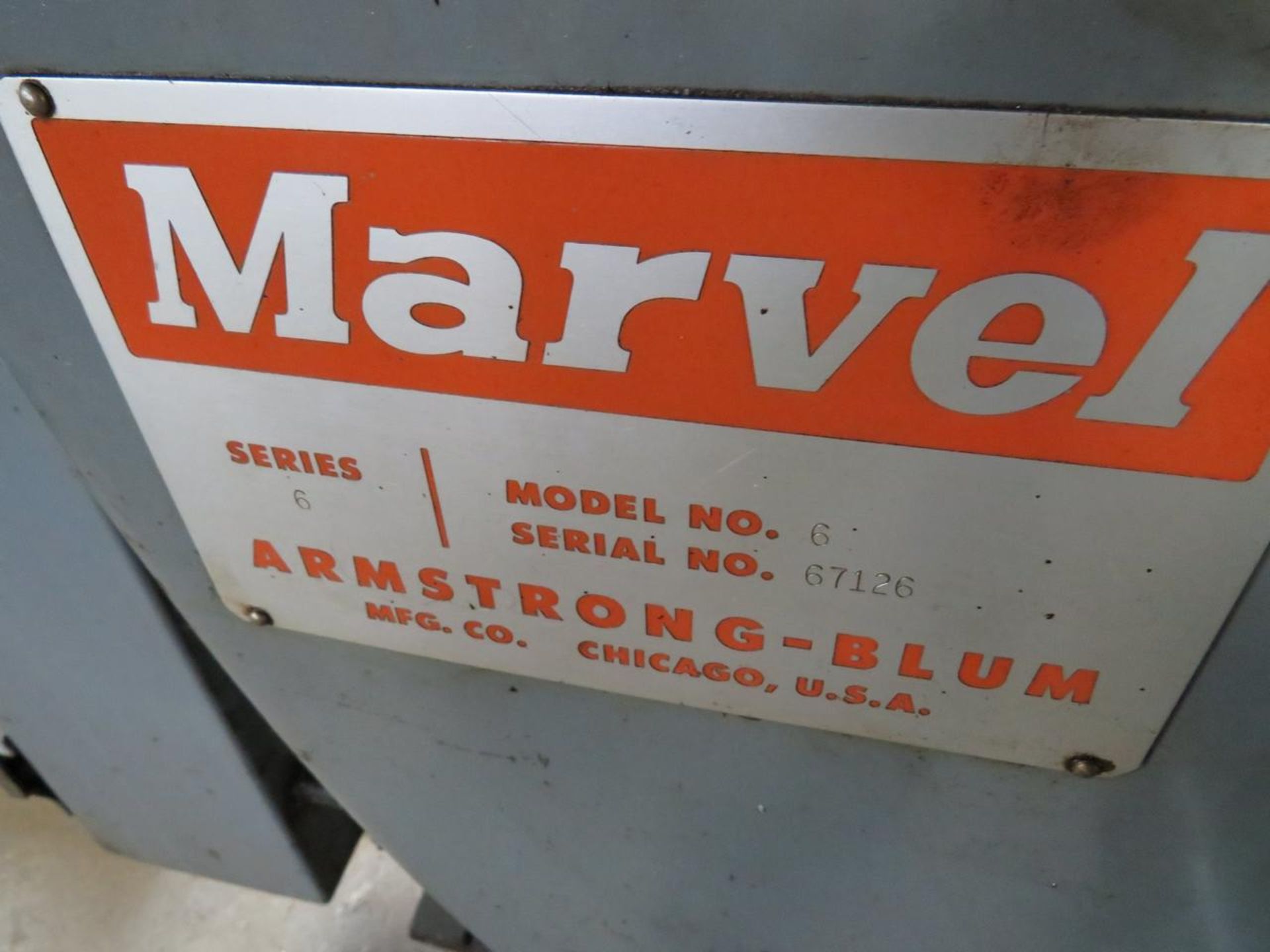 1966 ARMSTRONG-BLUM MARVEL 6 POWER HACK SAW - Image 5 of 6