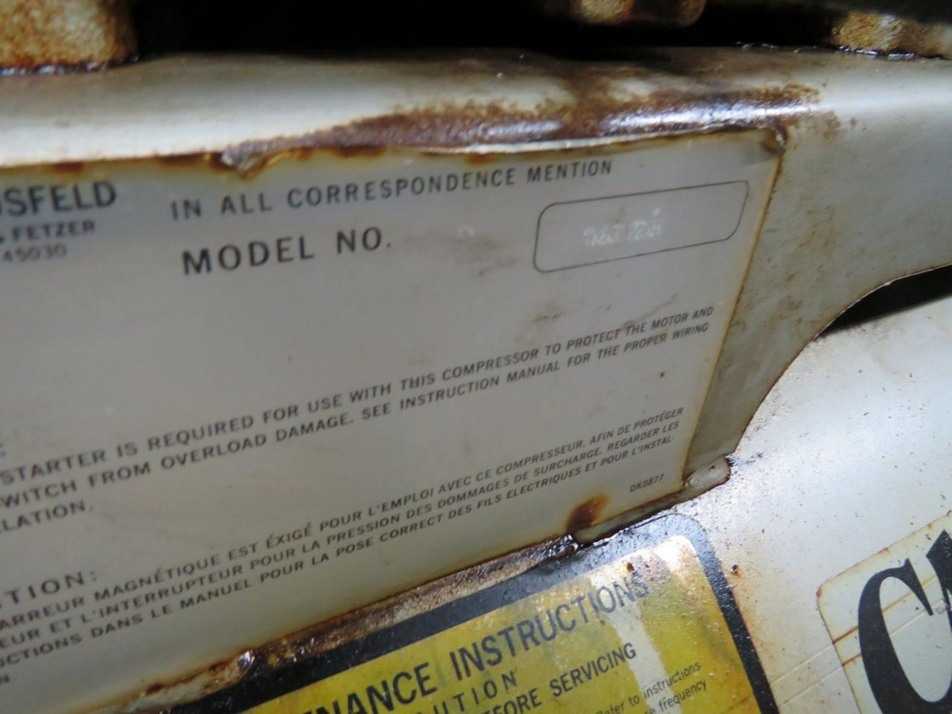 CAMPBELL HAUSFELD TR631221H 10 HP TANK MOUNTED AIR COMPRESSOR - Image 3 of 6