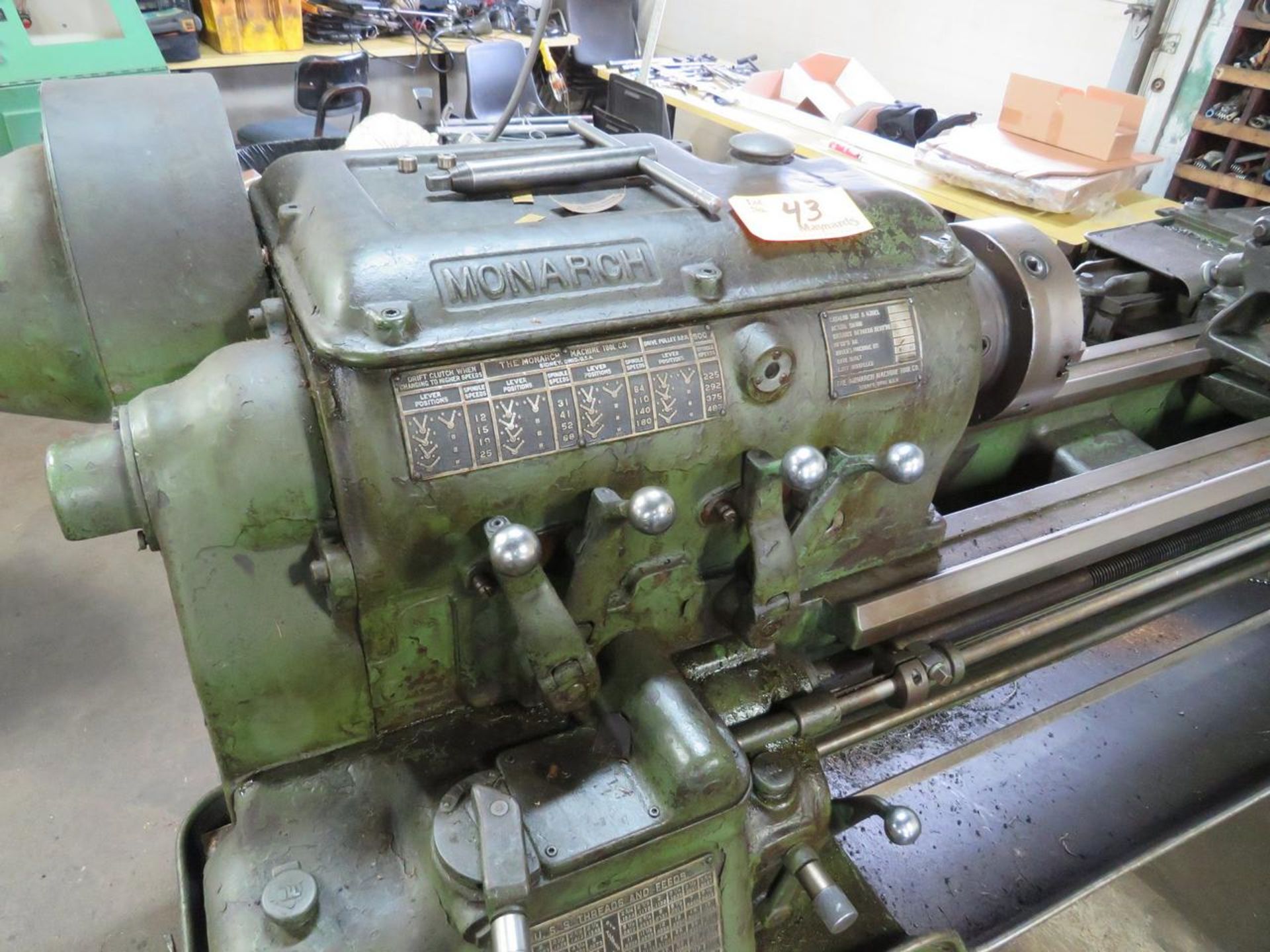 1945 MONARCH 1654 16" (18.5) x 54" C.C. TOOLROOM LATHE, - Image 2 of 10