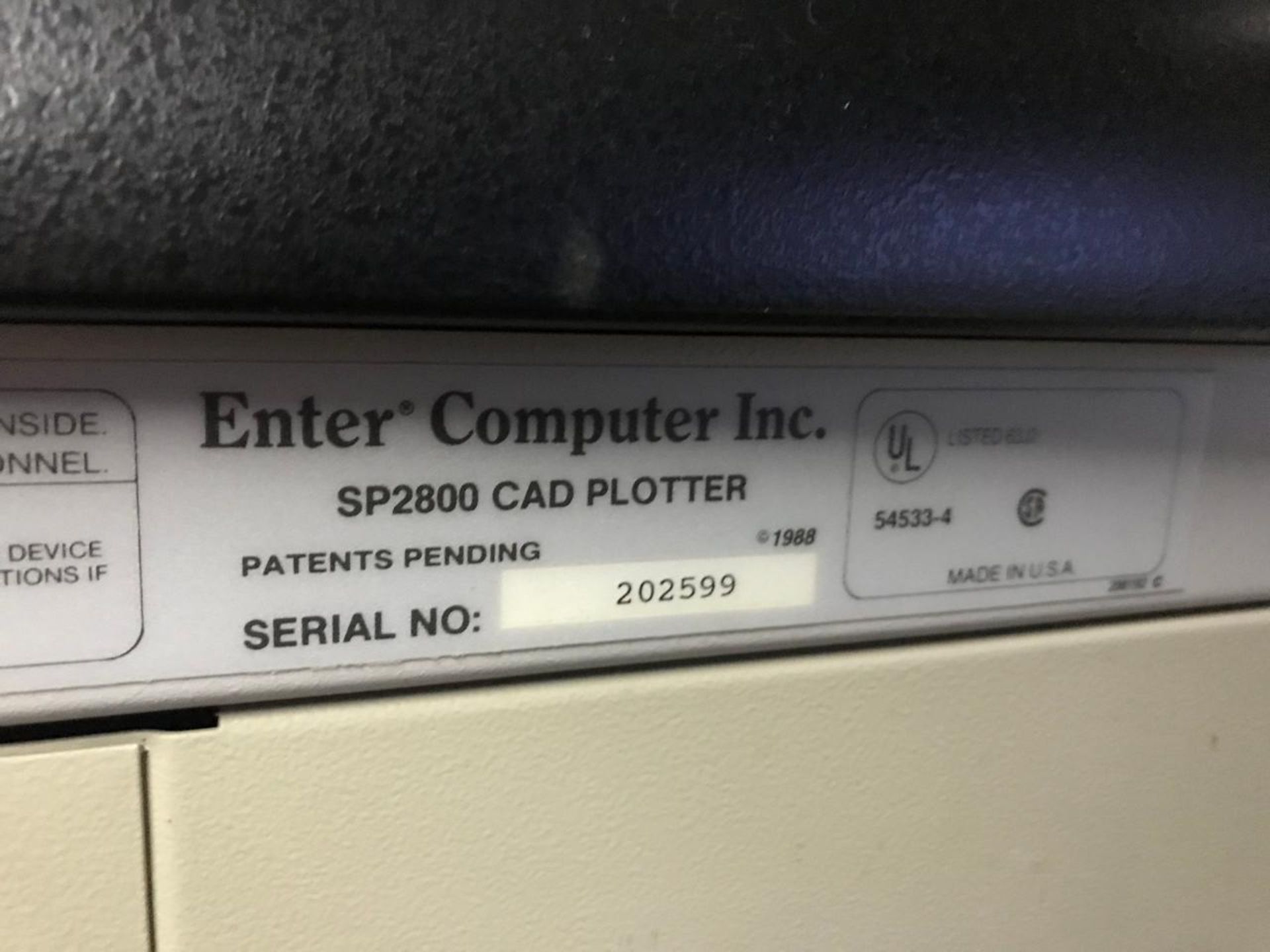 ENCAD SP 2800 ENTER COMPUTER INC CAD PLOTTER - Image 5 of 8