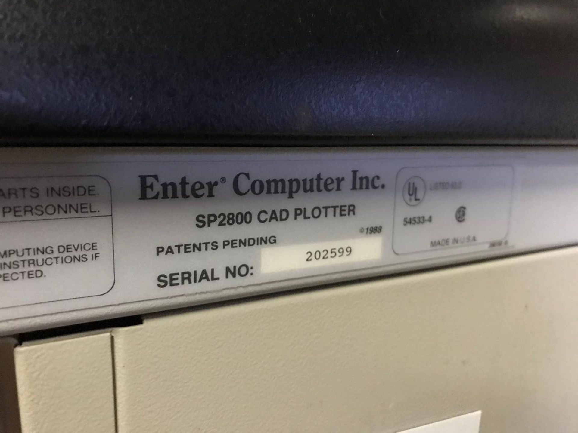 ENCAD SP 2800 ENTER COMPUTER INC CAD PLOTTER - Image 4 of 8