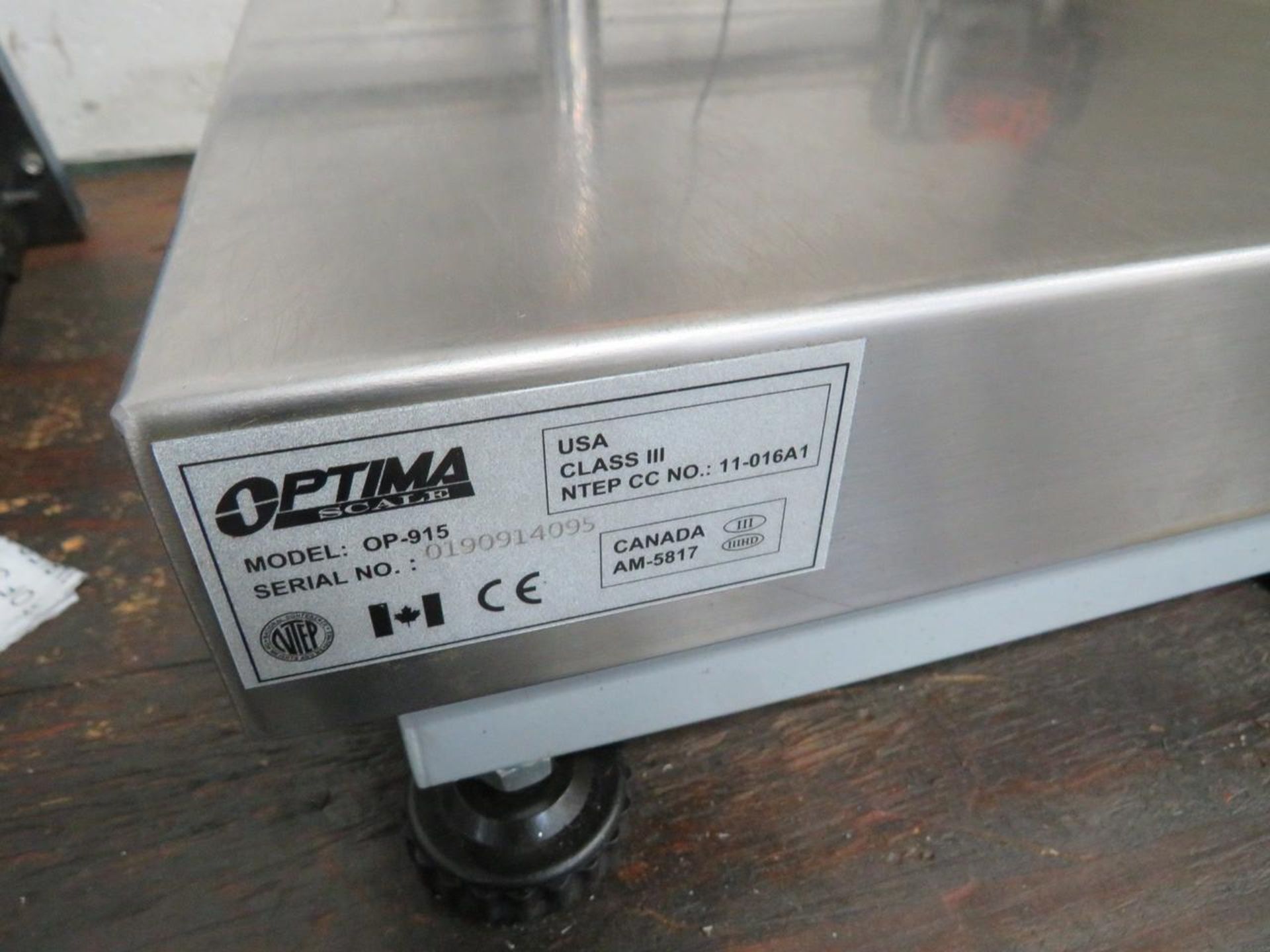 OPTIMA OP-915 CLASS III PLATFORM SCALE WITH WEIGHT INDICATOR - Image 3 of 7