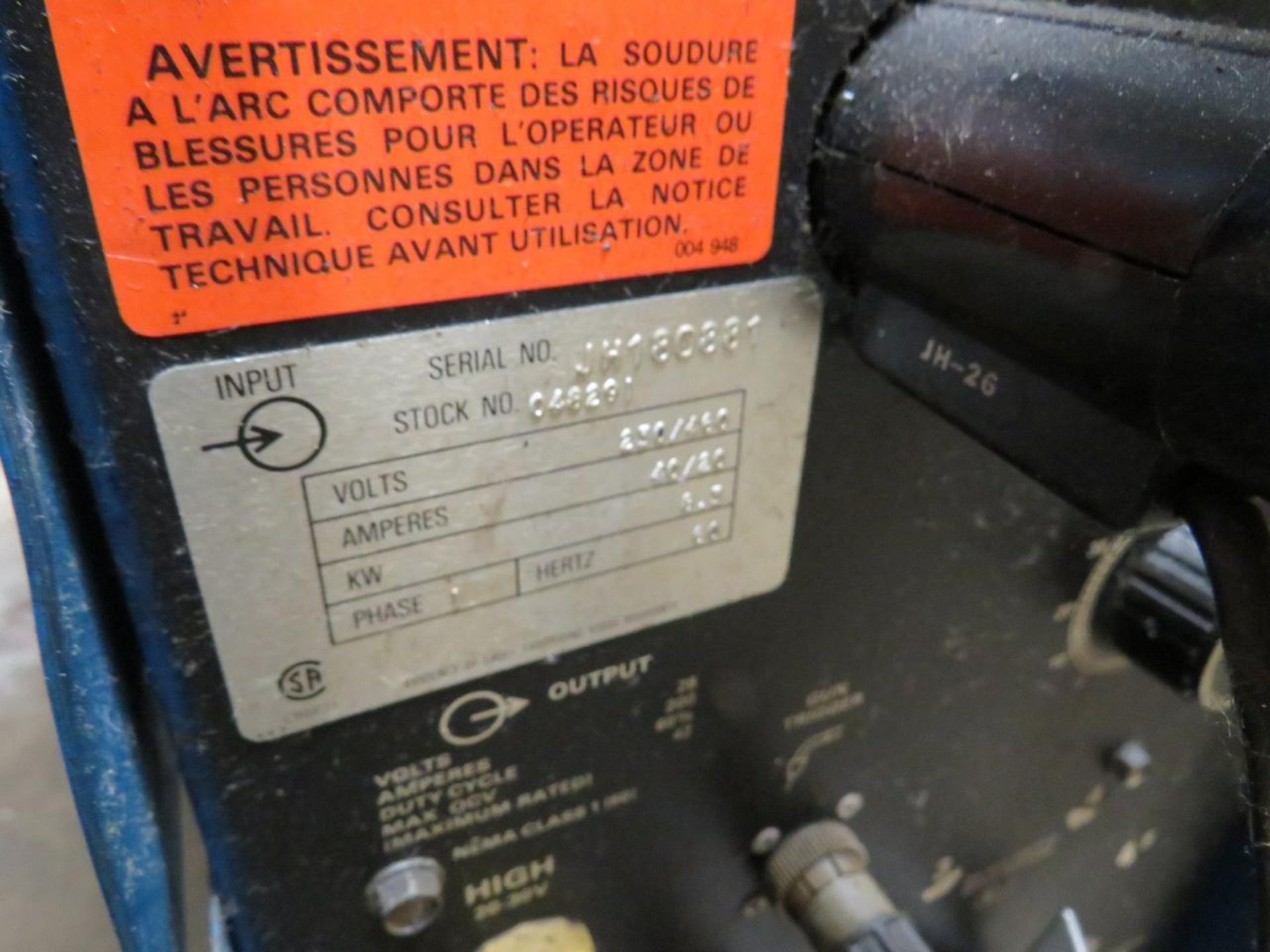 1987 MILLER MILLERMATIC 200 200 AMP CONSTANT POTENTIAL DC ARC WELDER - Image 4 of 8