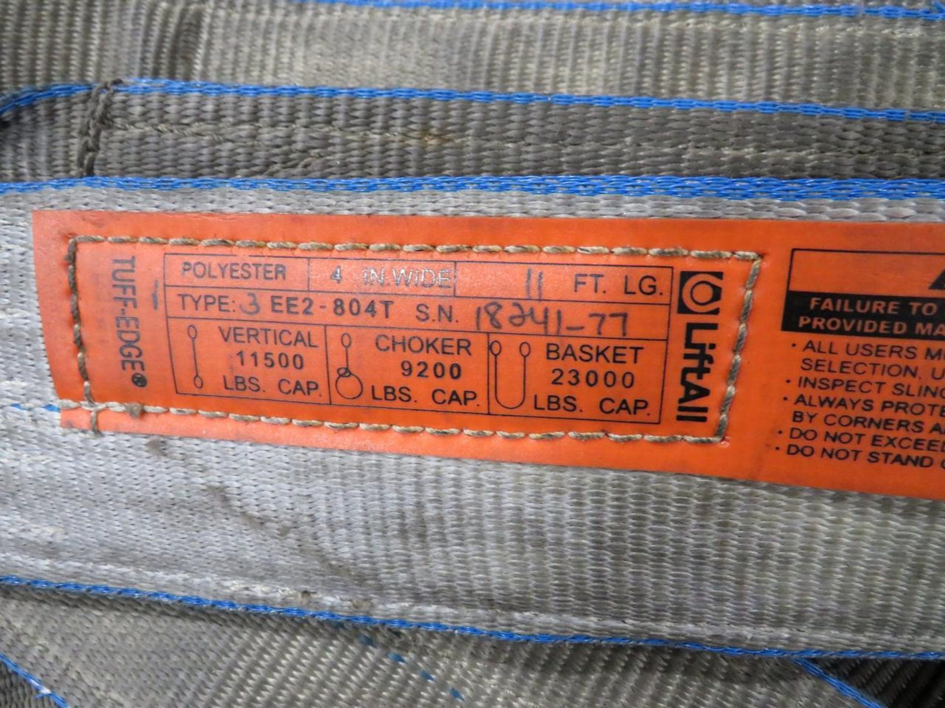 Lift-All Tuff Edge EE2-804T Lot of (50) Eye-Eye 4? W x 11? L Polyester Web Slings - Image 5 of 7