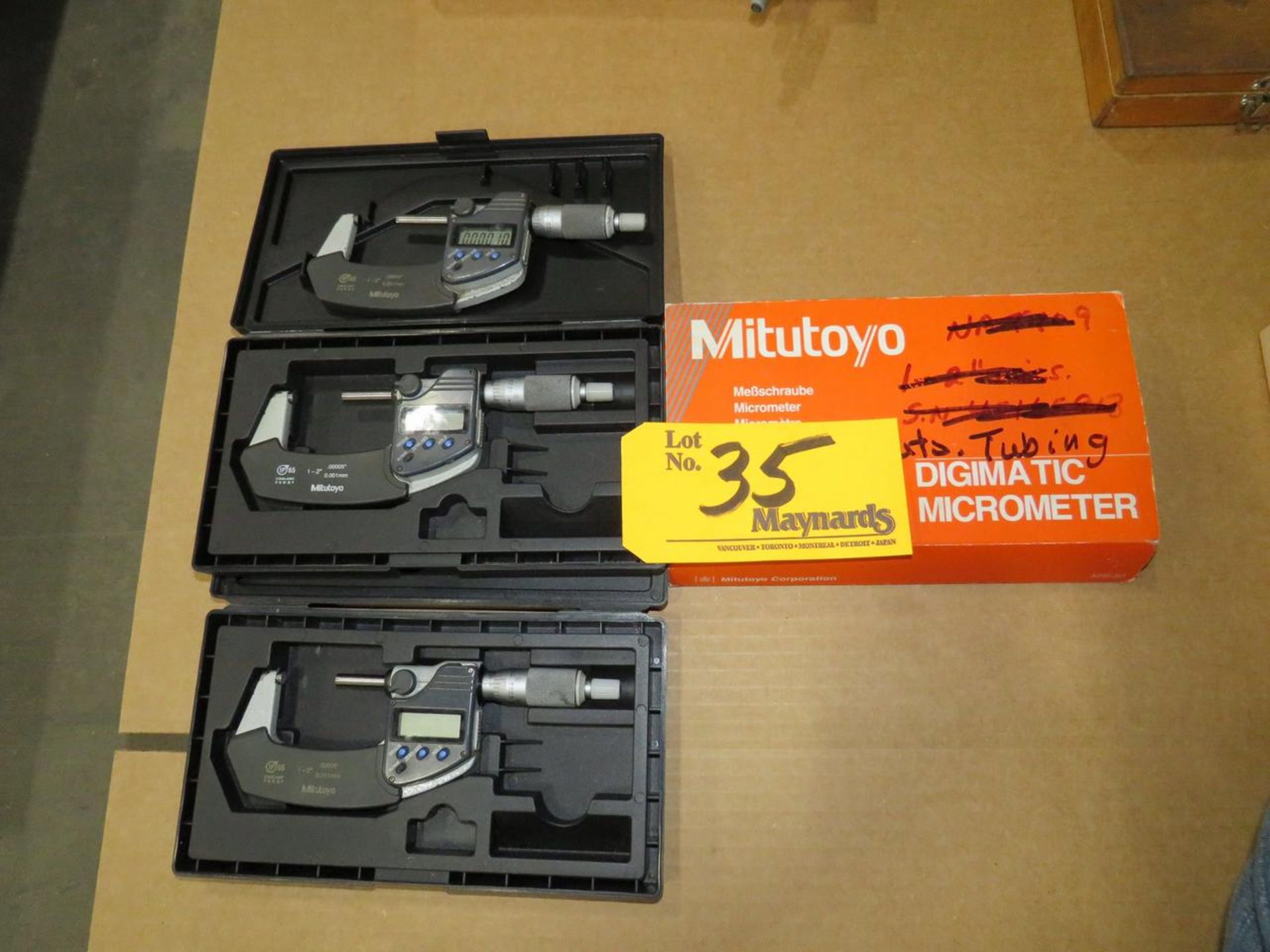 Mitutoyo 293-331 Lot of (3) 1-2" Digital Micrometers