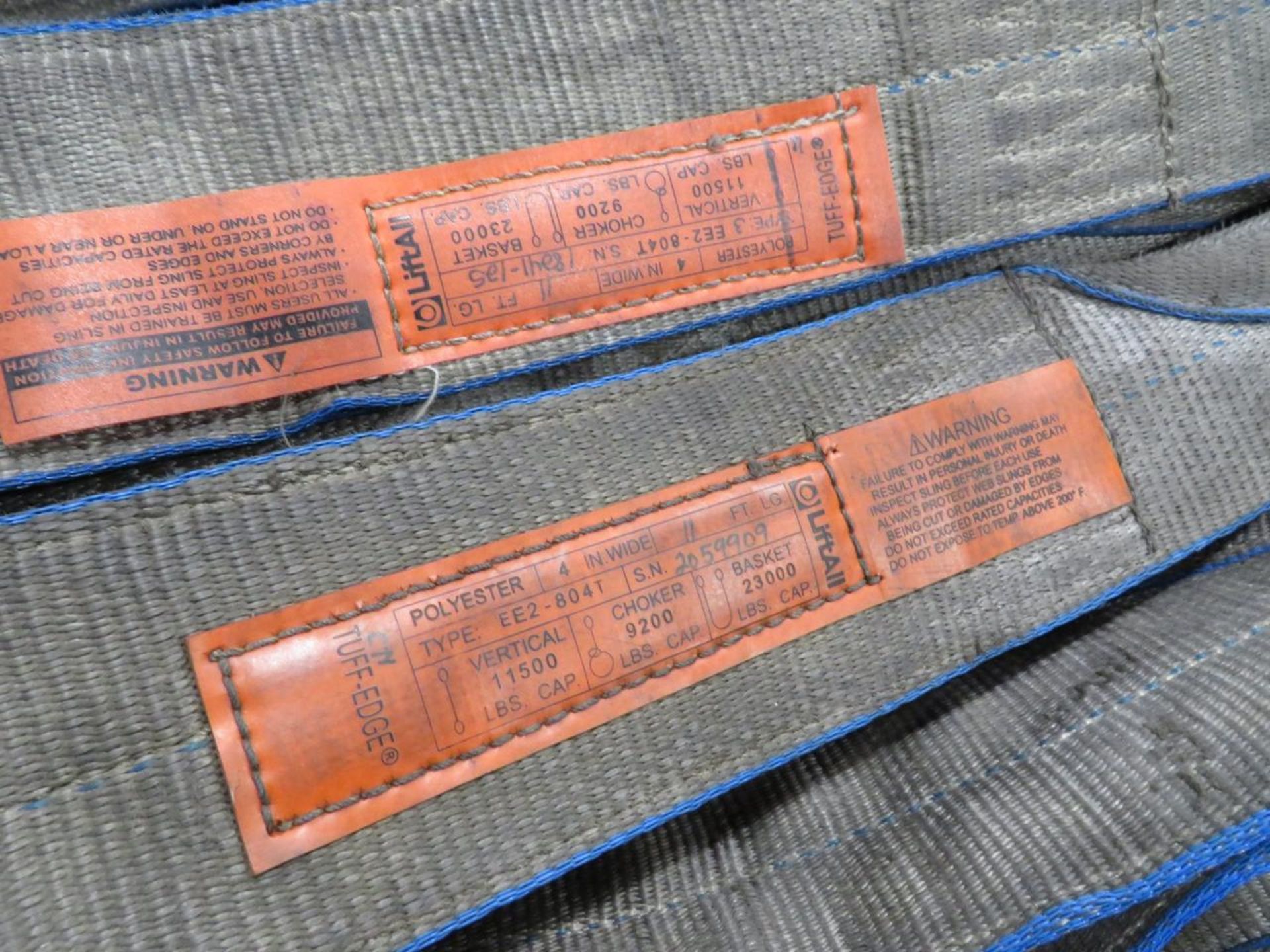 Lift-All Tuff Edge EE2-804T Lot of (50) Eye-Eye 4? W x 11? L Polyester Web Slings - Image 5 of 7