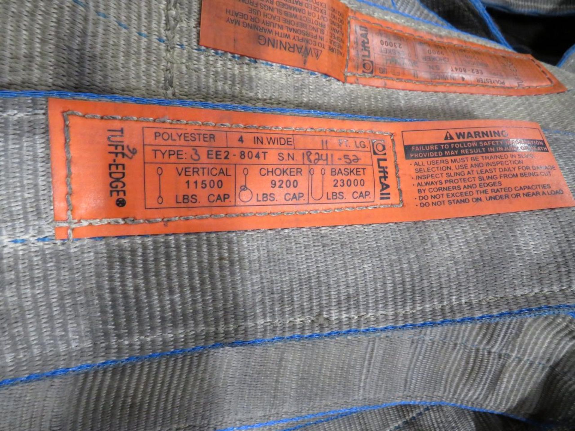 Lift-All Tuff Edge EE2-804T Lot of (50) Eye-Eye 4? W x 11? L Polyester Web Slings - Image 5 of 7