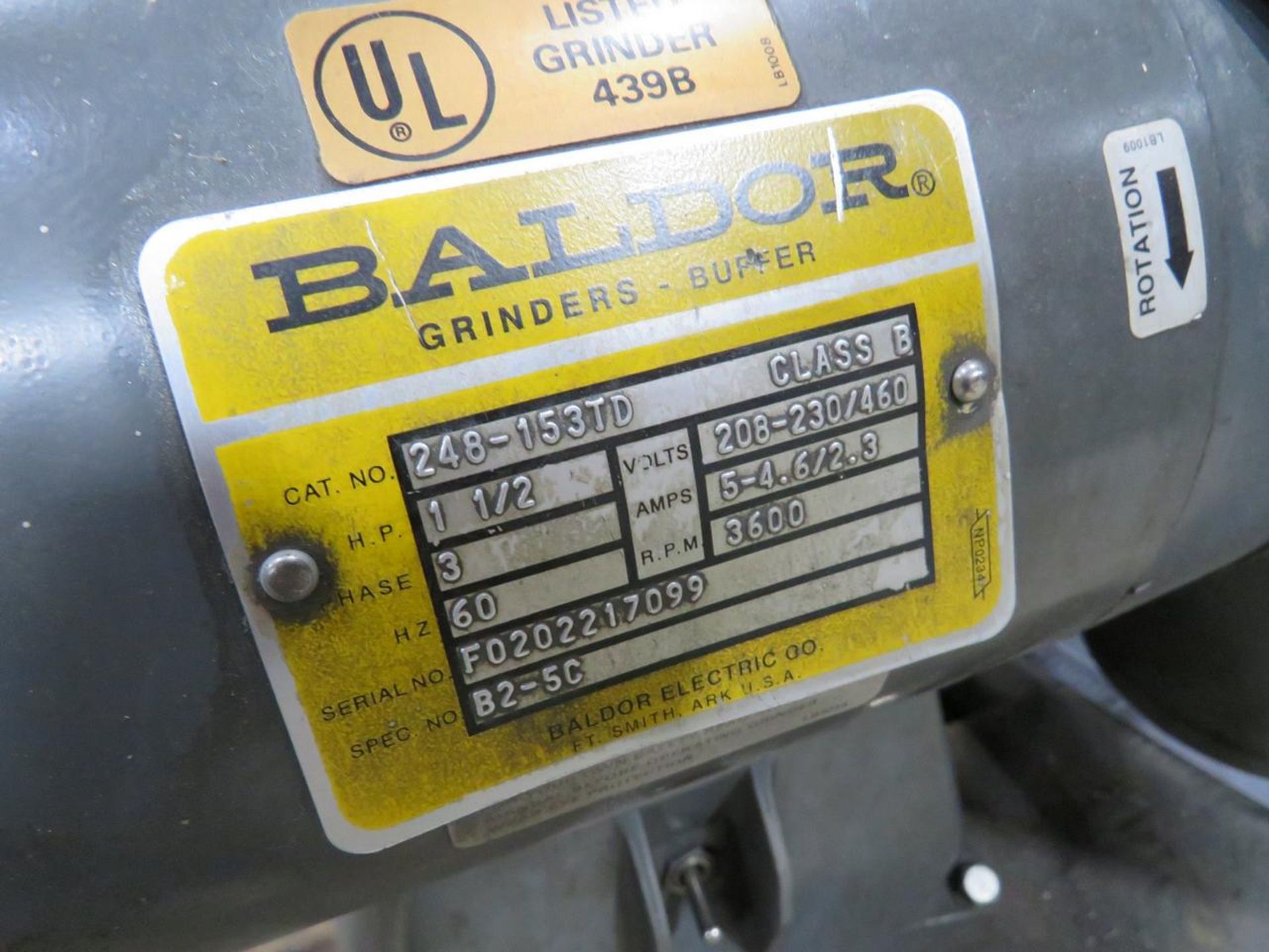 Baldor 248 158TD Belt Grinder - Image 2 of 7