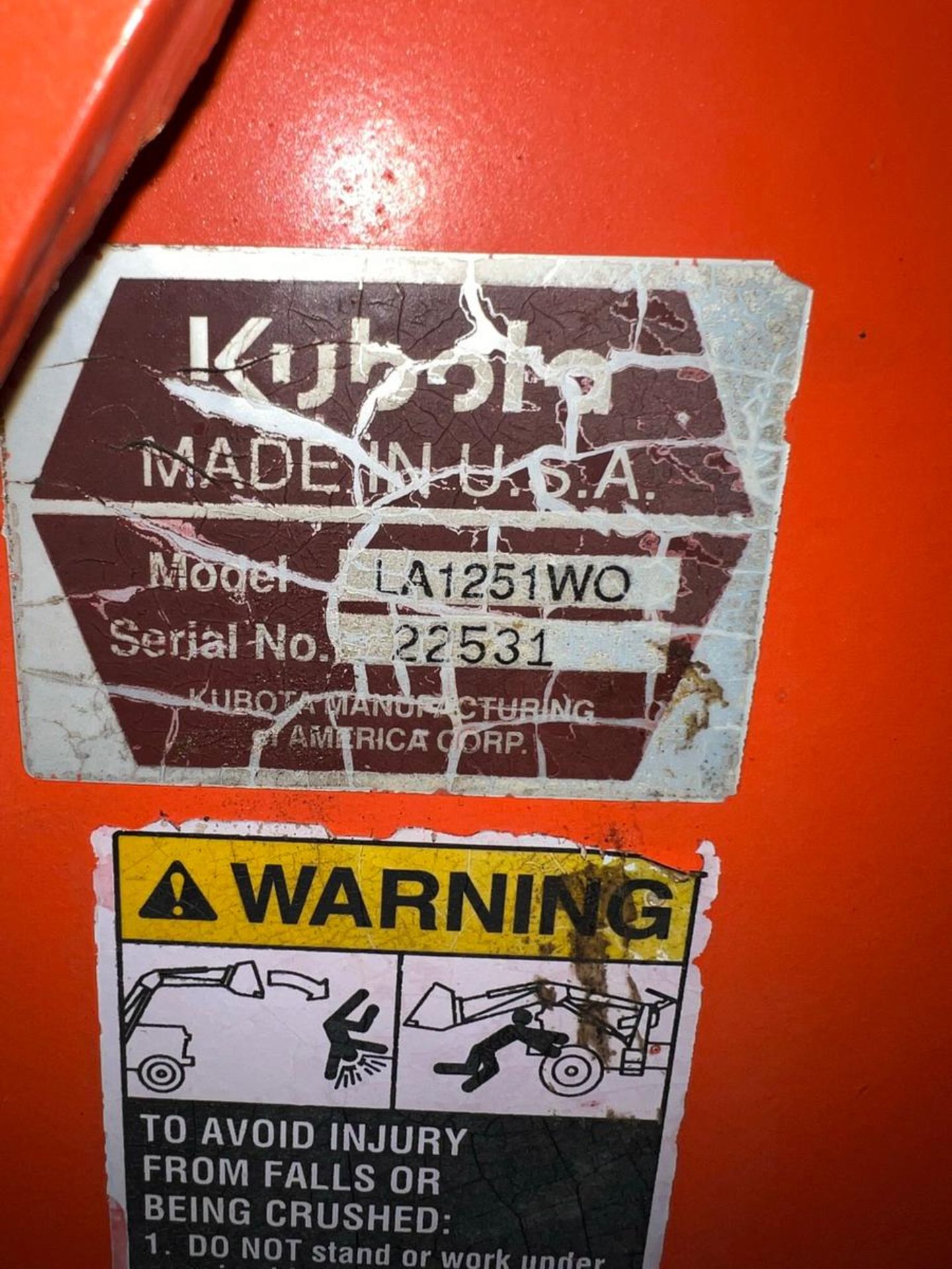 Kubota LA1251WO Tractor/Loader - Image 9 of 11