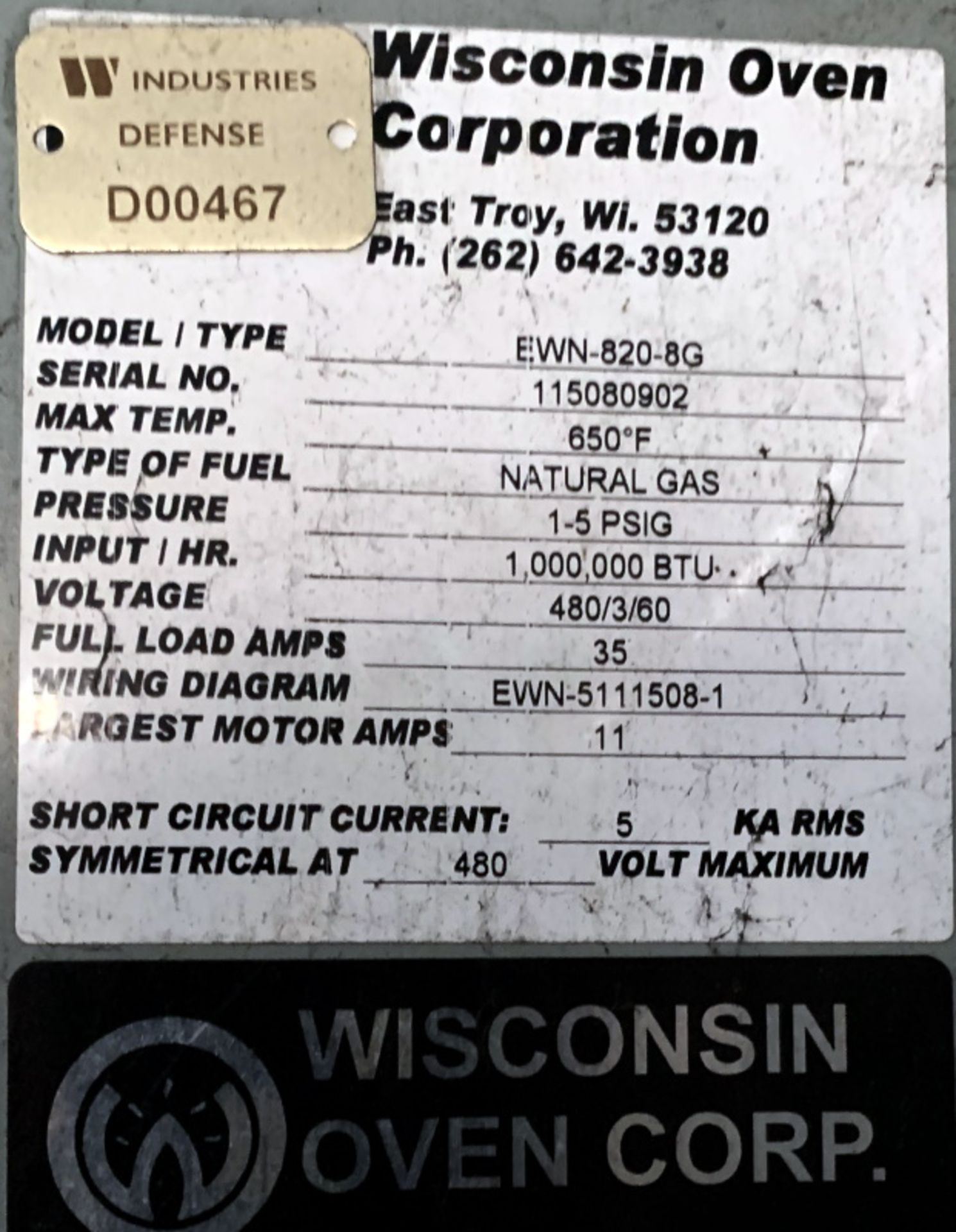 Wisconsin Oven EWN-820-8G Walk-In Oven - Image 10 of 12