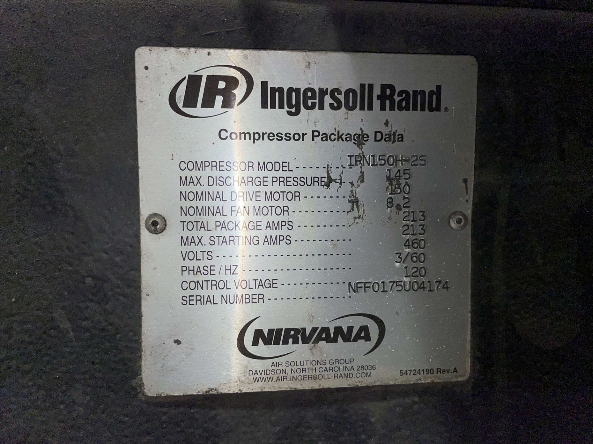 Ingersoll Rand 150 HP Rotary Screw Air Compressor - Image 10 of 11