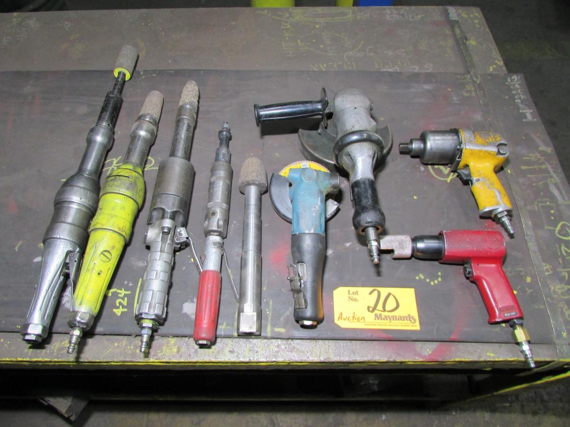 Lot of (8) Assorted Pneumatic Power Tools