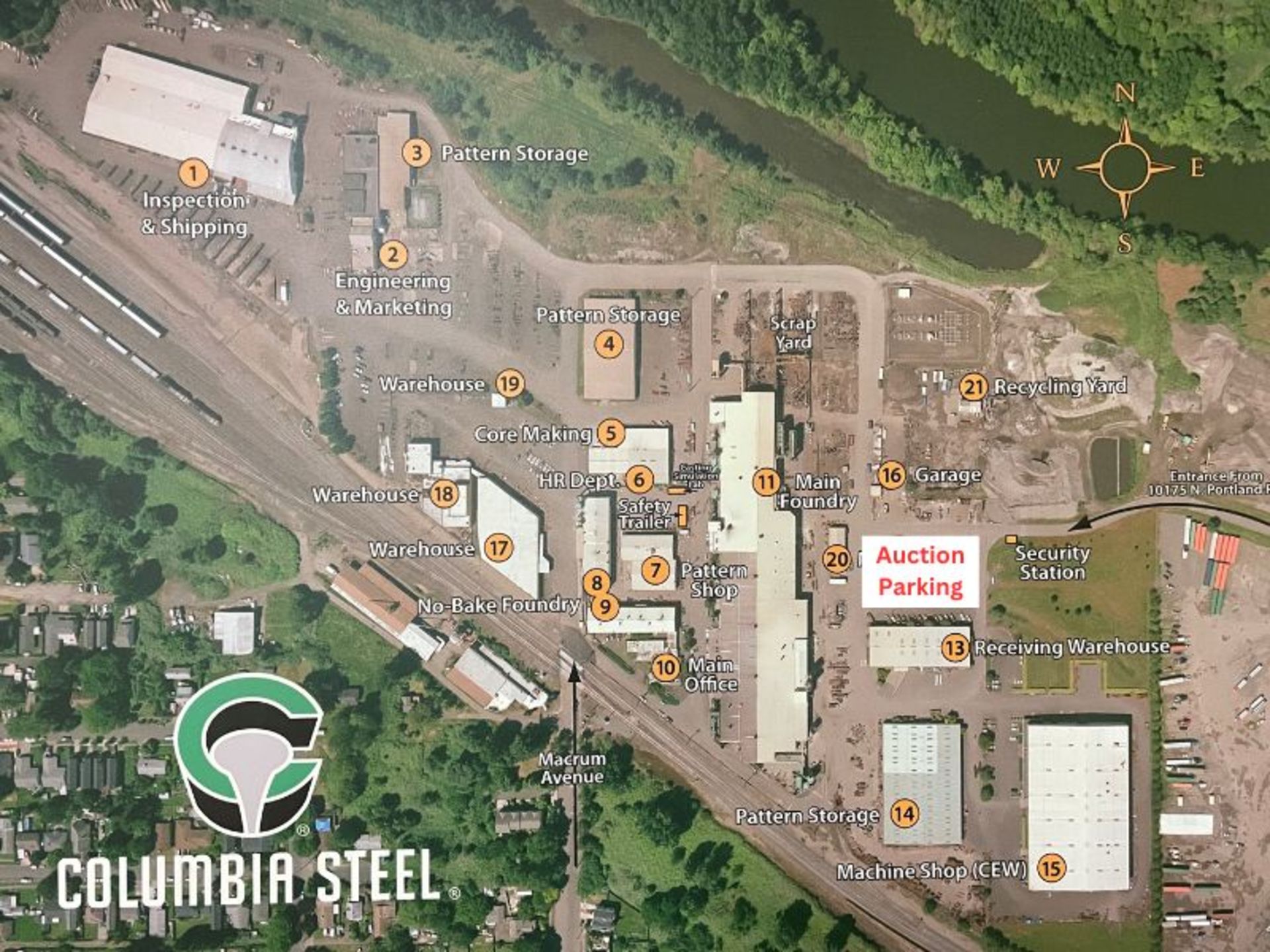 Site Map & Auction Parking for Inspection and Removal