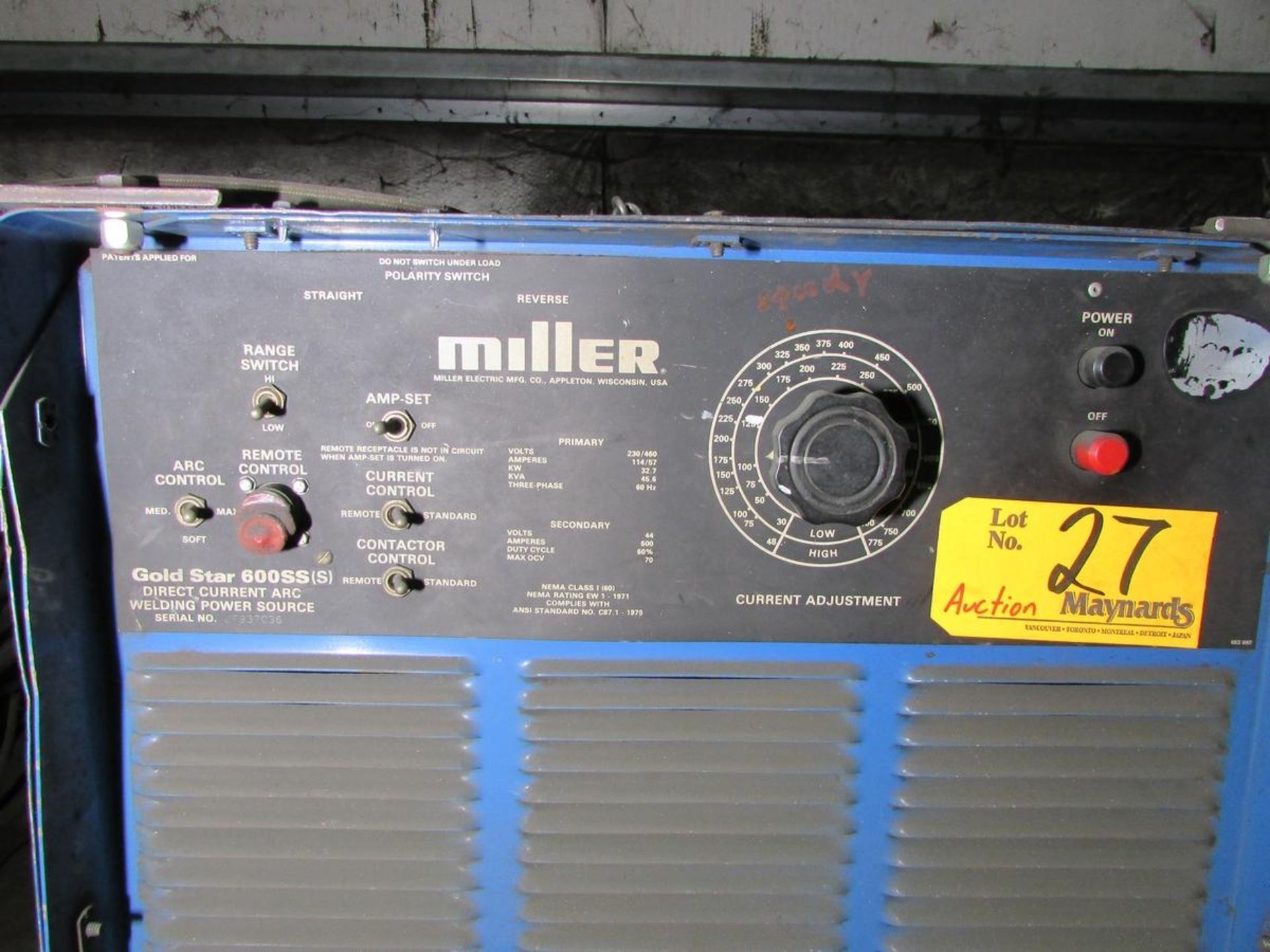 Miller Gold Star 600SS(S) 600A DC Arc Welding Power Source - Image 3 of 6