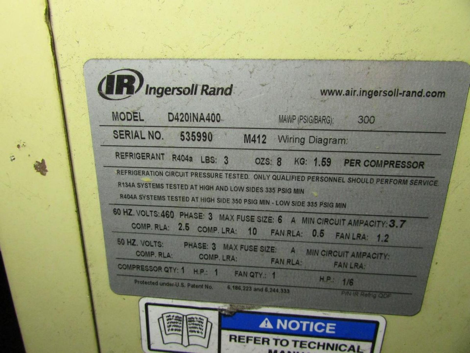 Ingersoll Rand Refrigerated Compressed Air Dryer - Image 6 of 6