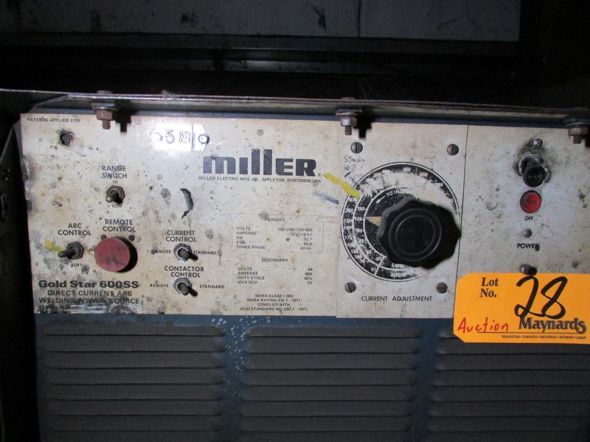 Miller Gold Star 600SS 600A DC Arc Welding Power Source - Image 3 of 6