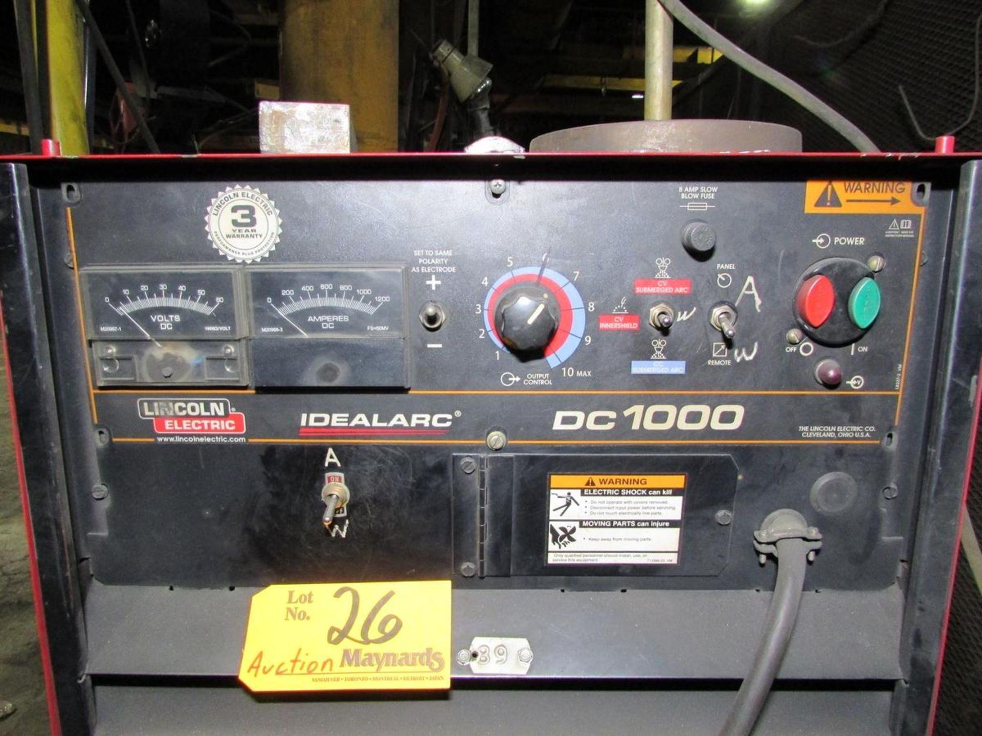 Lincoln Electric Idealarc DC1000 Welding Power Source w/ Welding Boom - Image 4 of 11