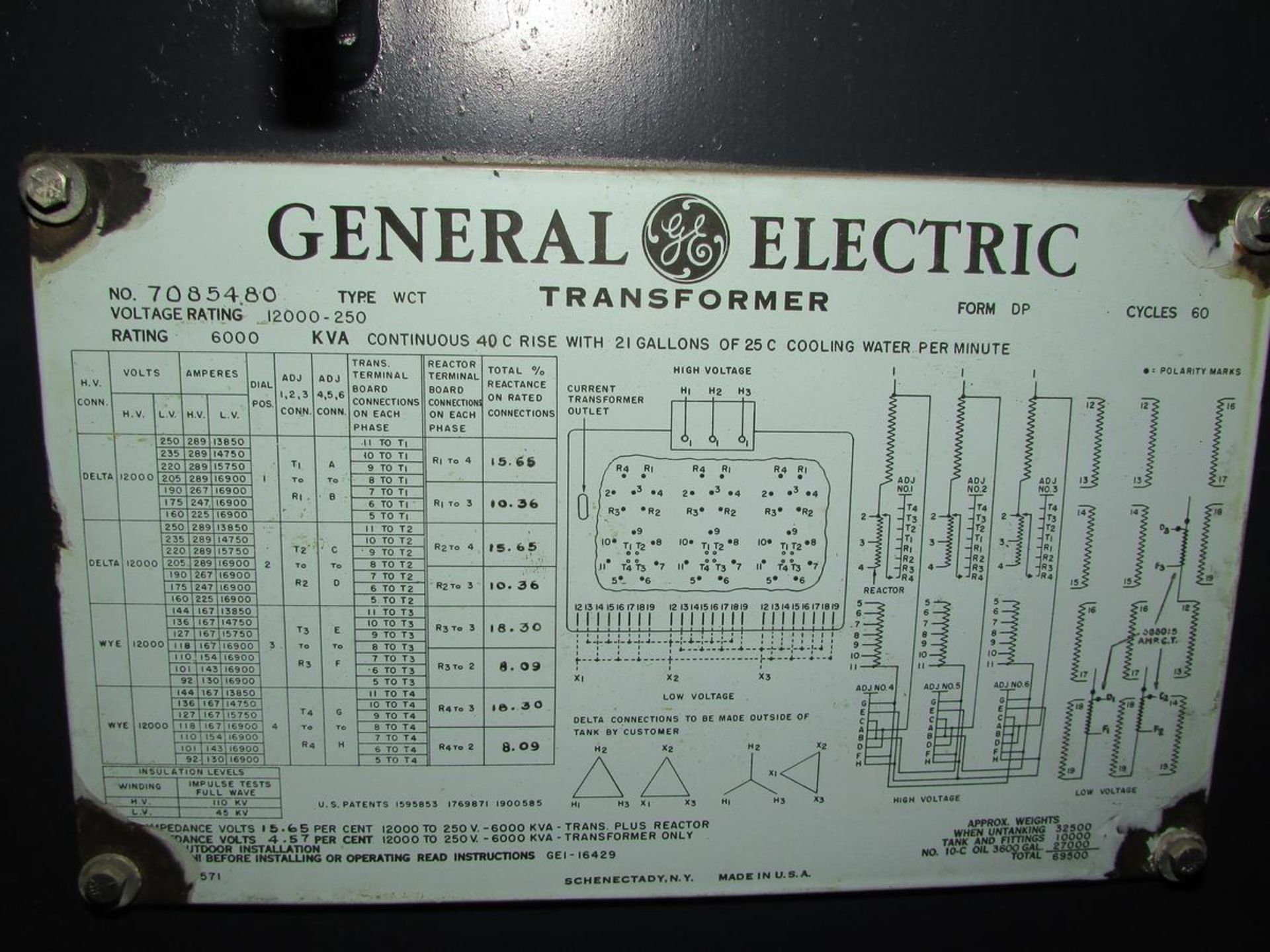 GE Lectromelt 6000 KVA 3PH Furnace Transformer - Image 7 of 7