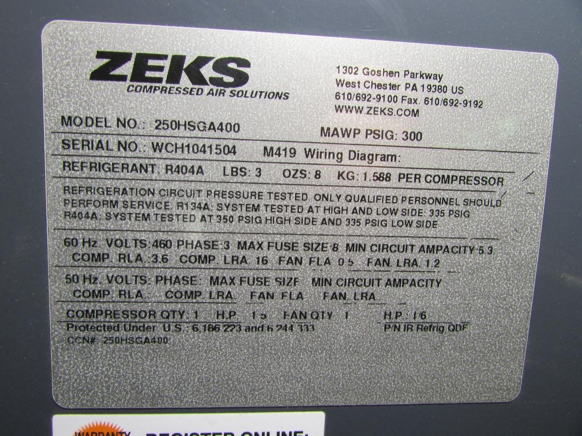 Zeks Refrigerated Compressed Air Dryer [Late Delivery] - Image 6 of 6