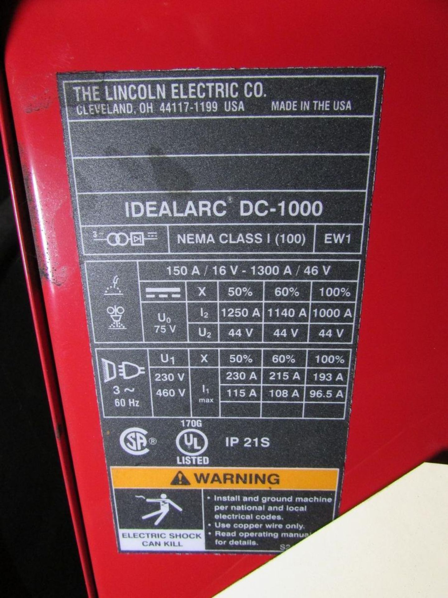 Lincoln Electric Idealarc DC1000 Welding Power Source w/ ZipLine Welding Boom - Image 5 of 9