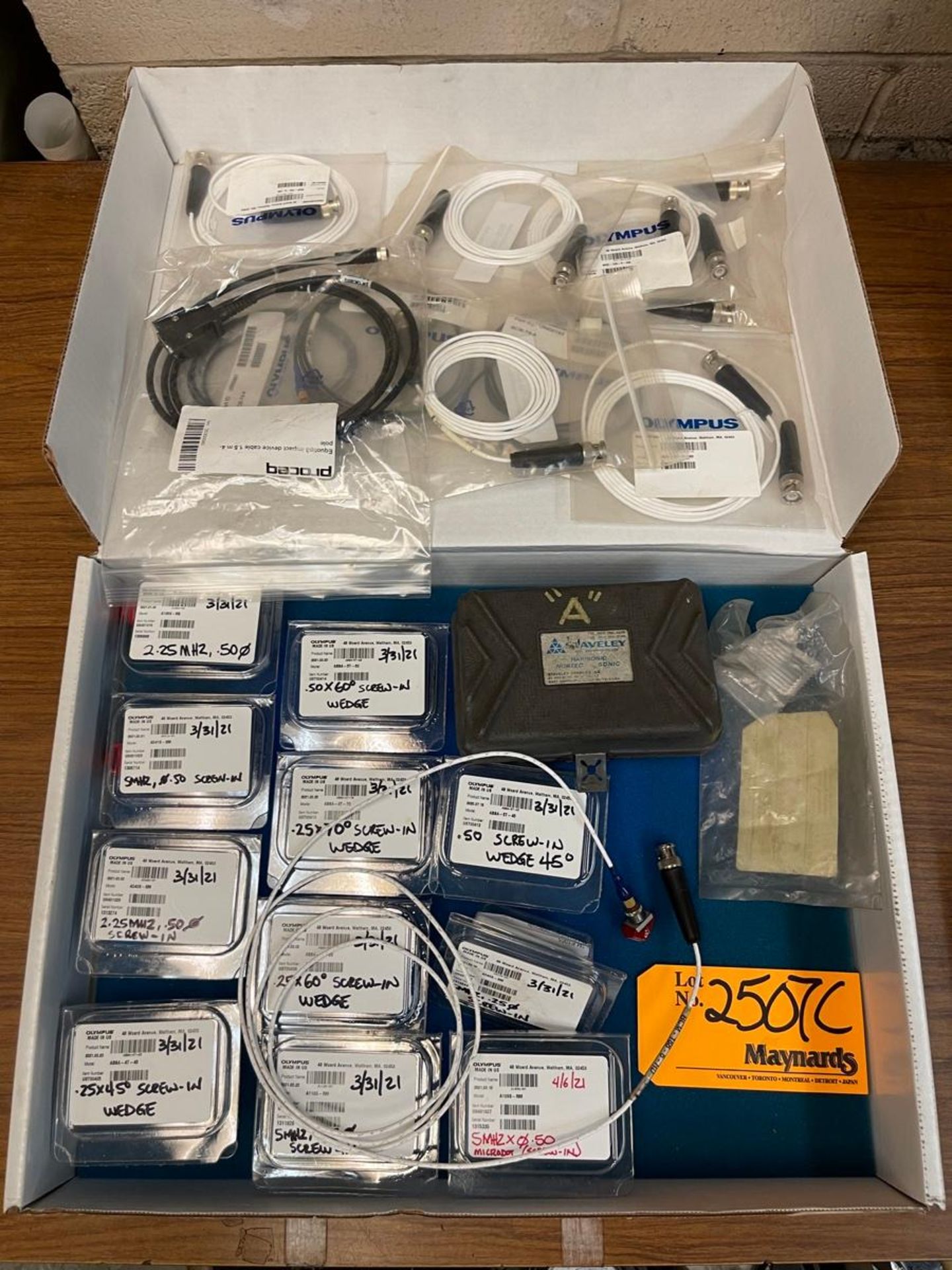 Lot of Olympus Transducers and Cables