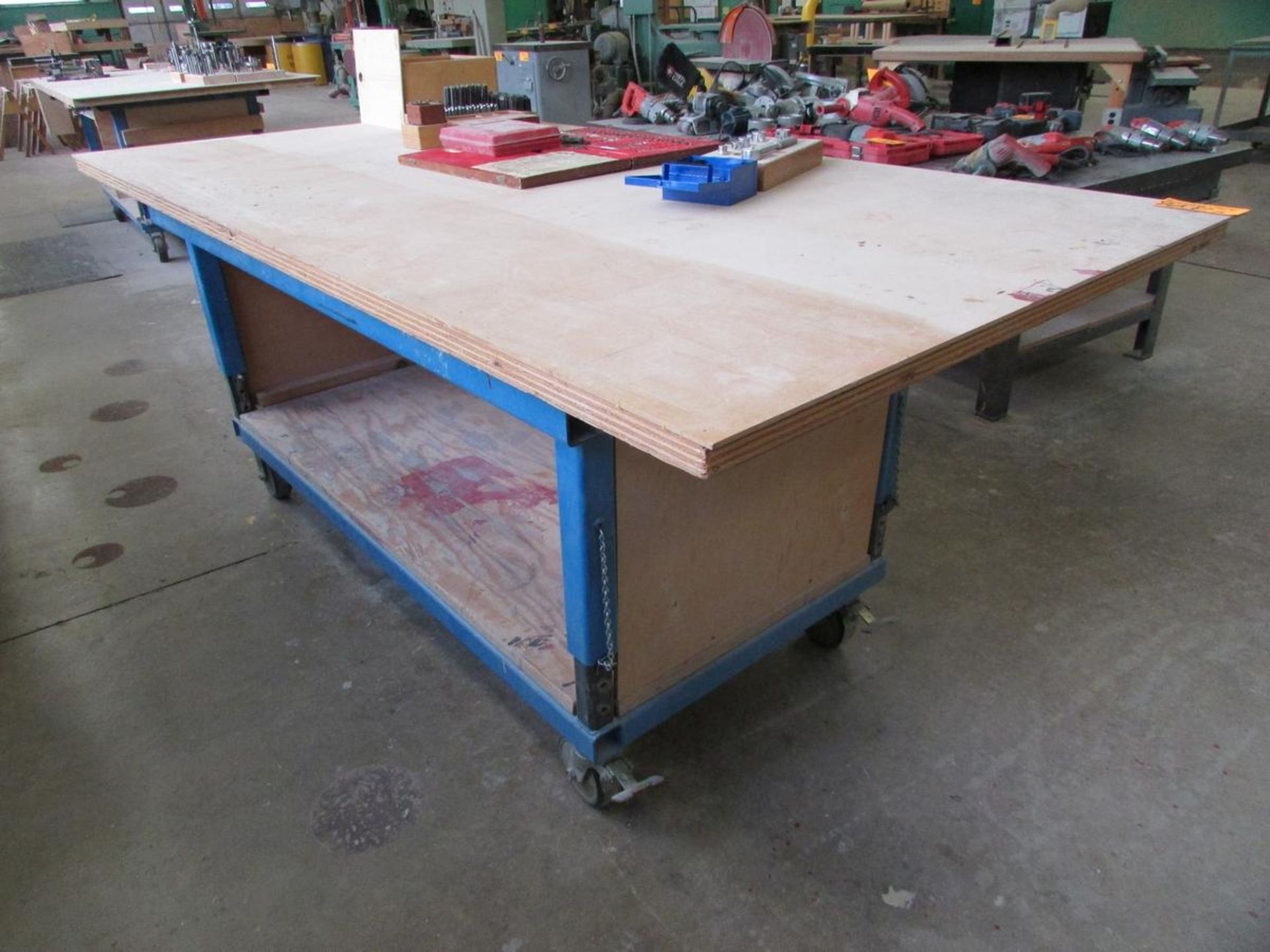 8' x 4' Woodtop Rolling Workbenches - Image 2 of 3