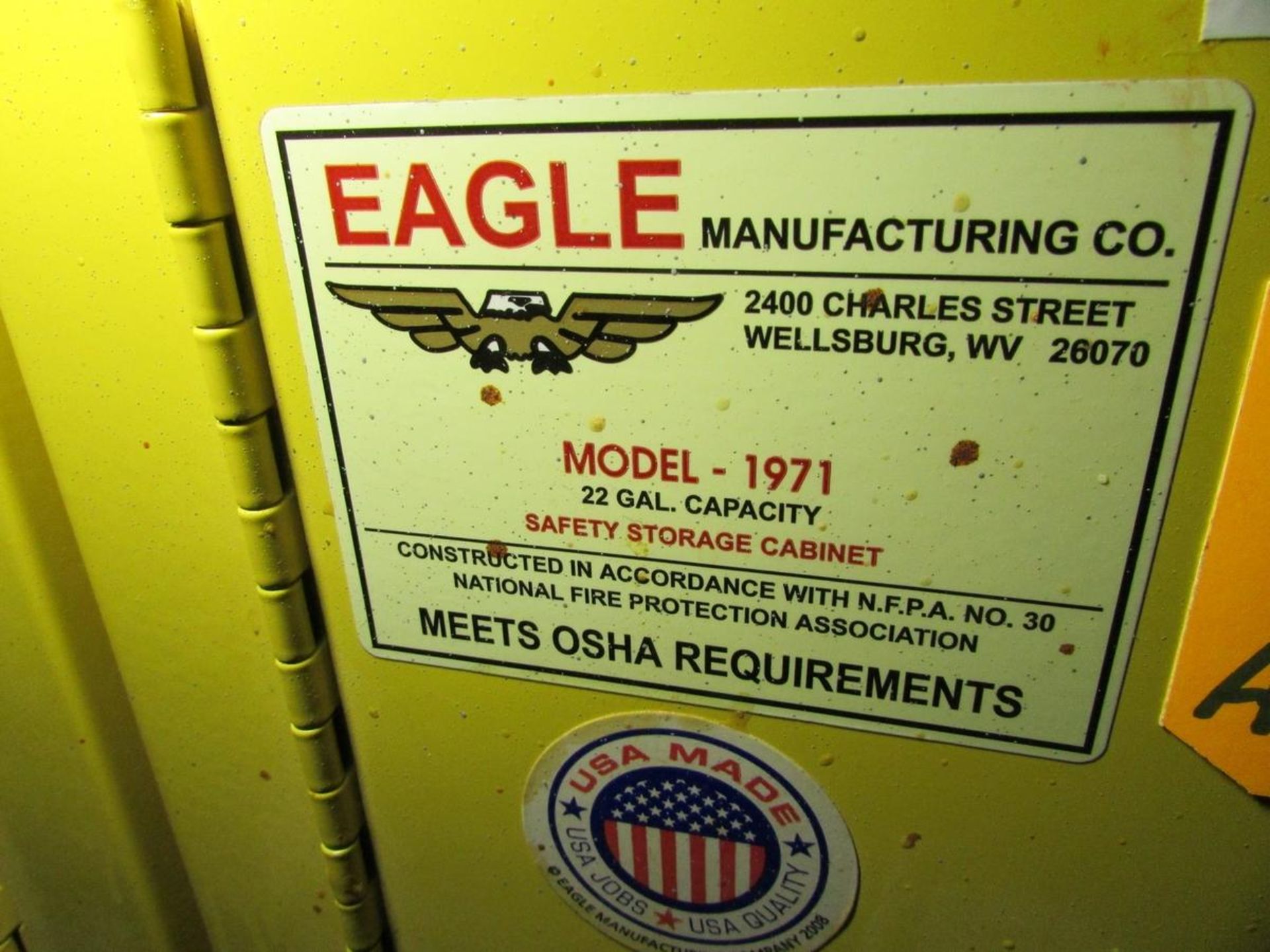 Eagle 1971 Safety Storage Cabinet (22 Gal. Capacity) - Image 4 of 4
