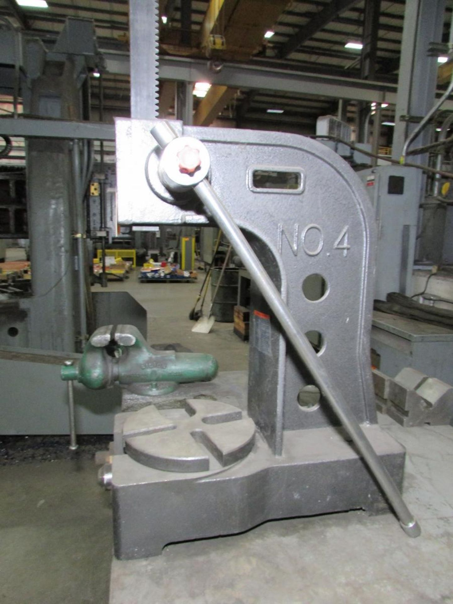 4' Steel Table w/ Vise & Arbor Press - Image 4 of 4