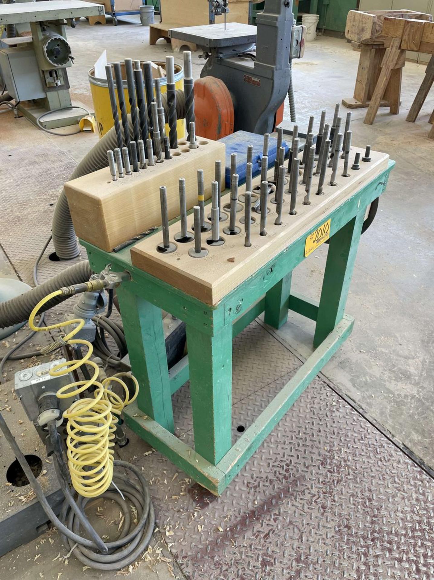 Lot of Various Drills w/ Wooden Table - Image 2 of 3