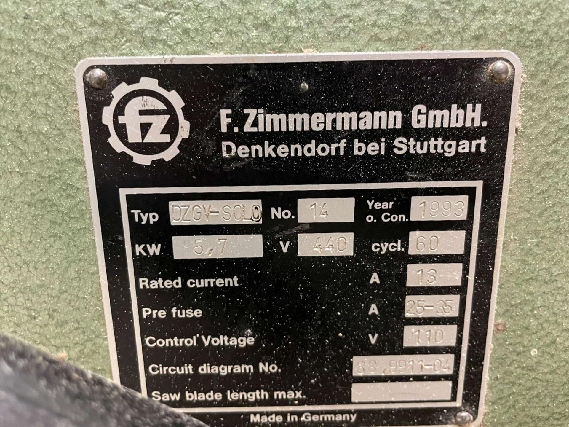 Zimmermann DZGV-SOLO Post Lathe - Image 12 of 12