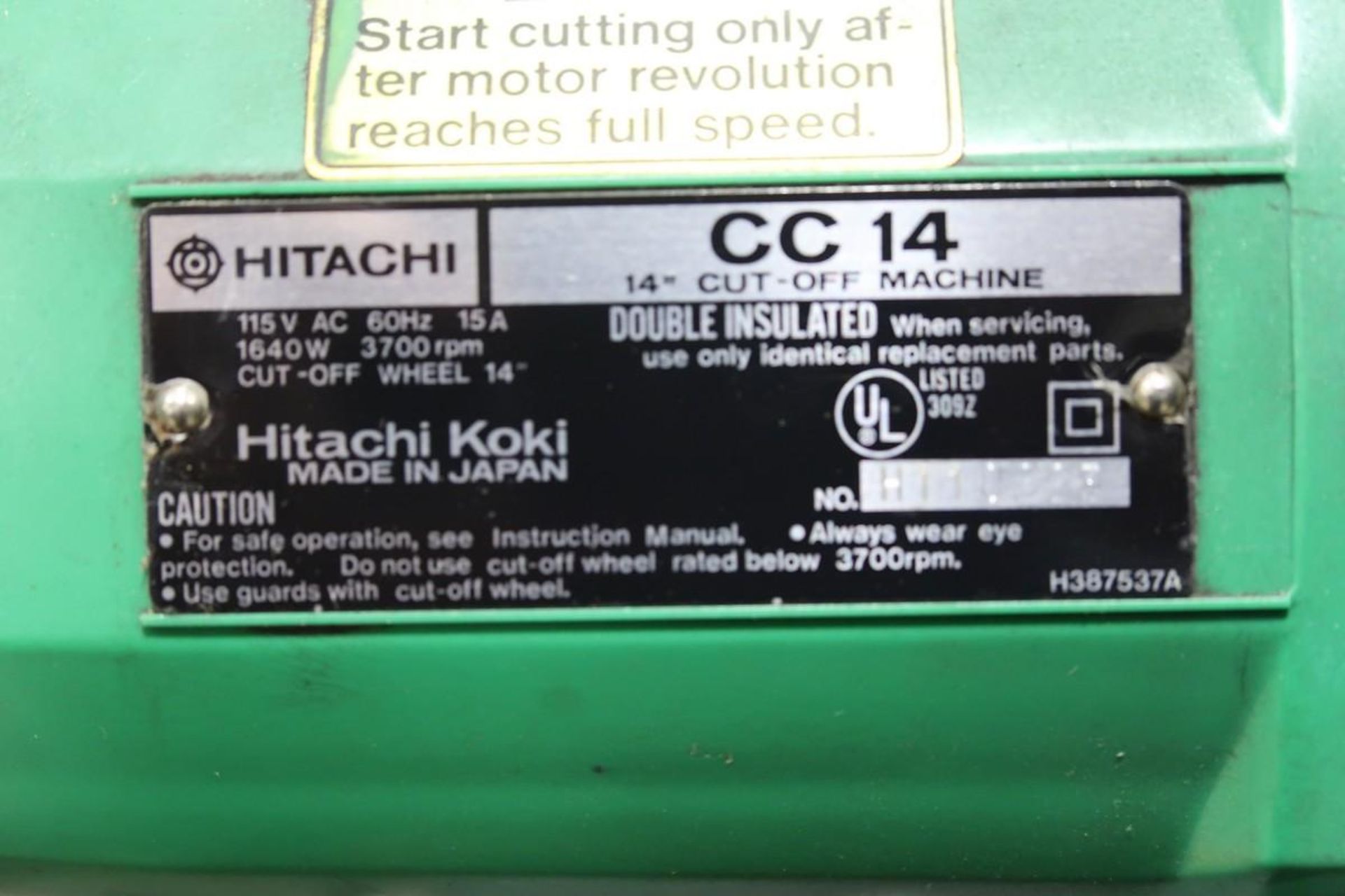 Hitachi CC14 14" Cut-Off Saw - Image 4 of 4