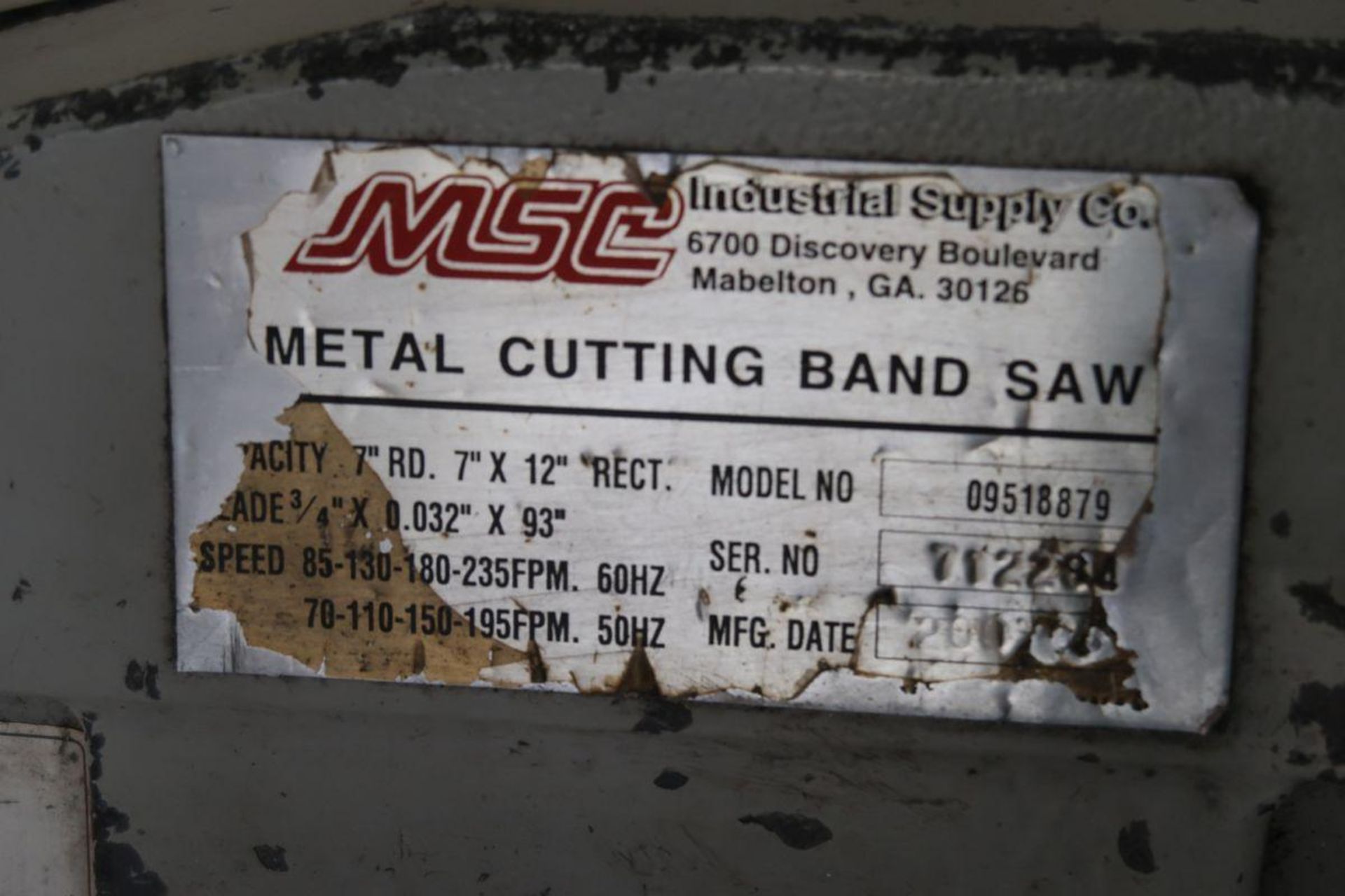 2007 MCS 9518879 Horizontal Metal Cutting Bandsaw - Image 5 of 5
