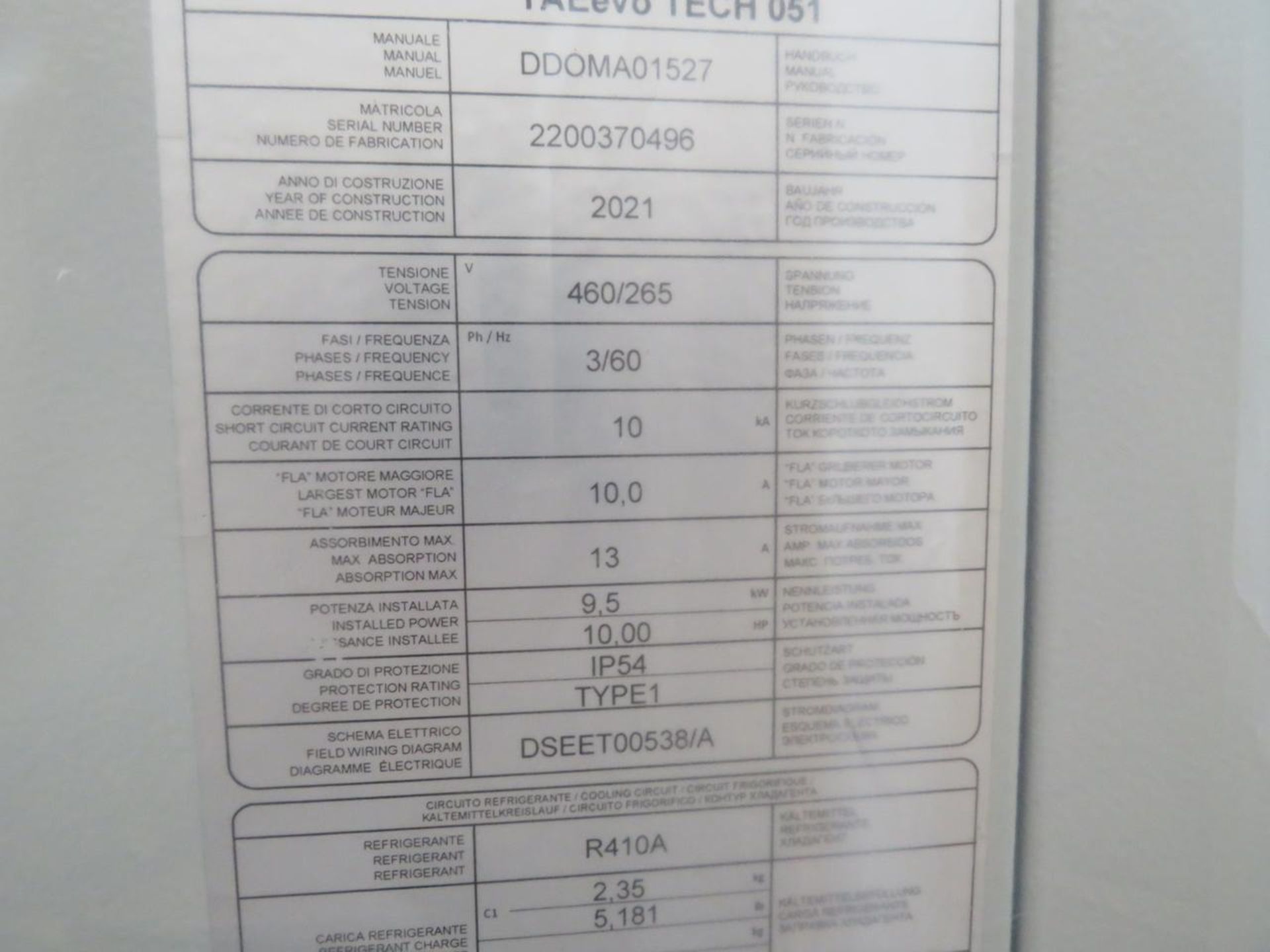 2021 MTA TAEevoTECH 051 Industrial Process Water Chiller - Image 12 of 23