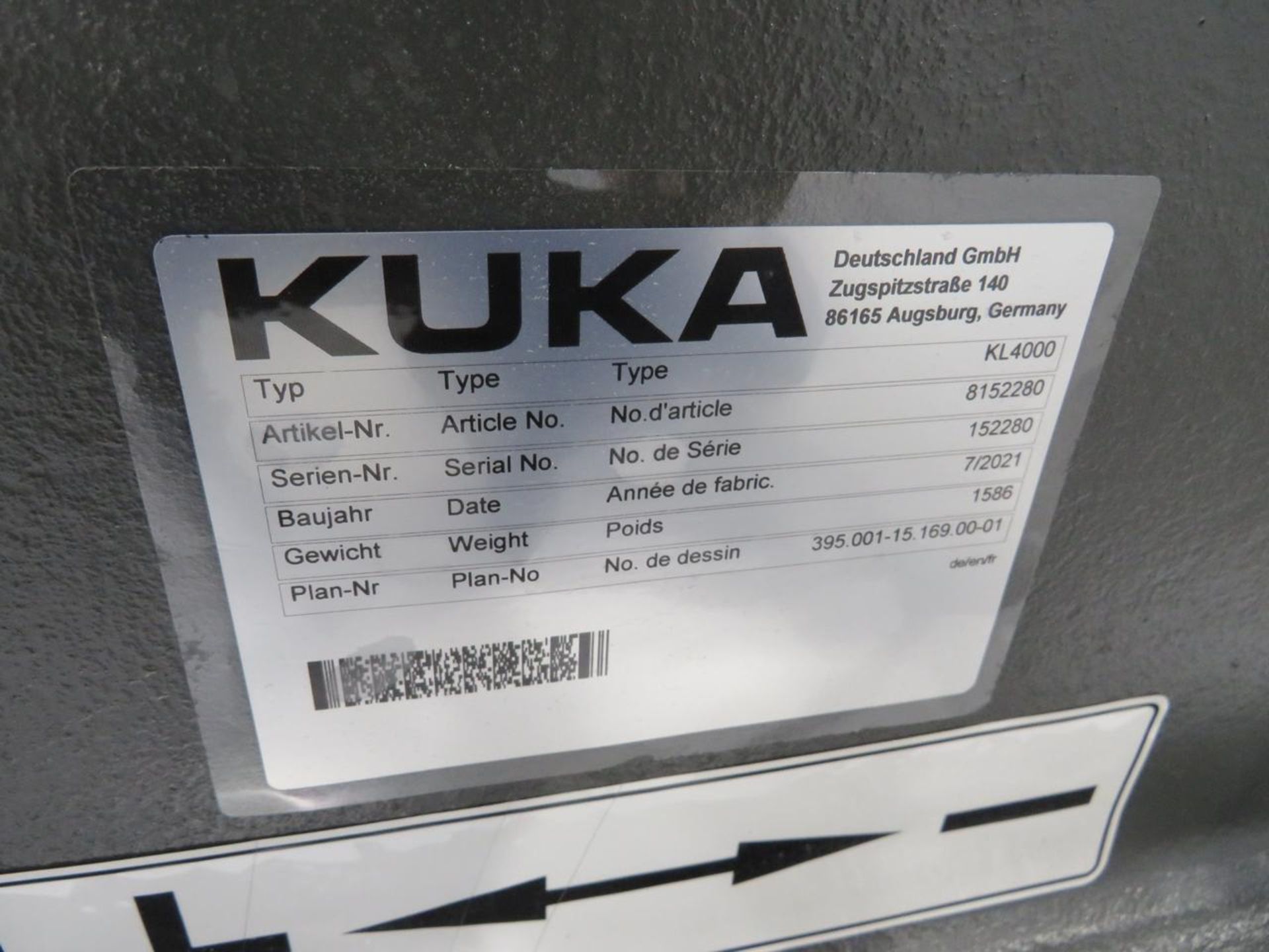 2021 Kuka KL 4000 Linear Robot Track - Approx. 158" L - Image 4 of 17