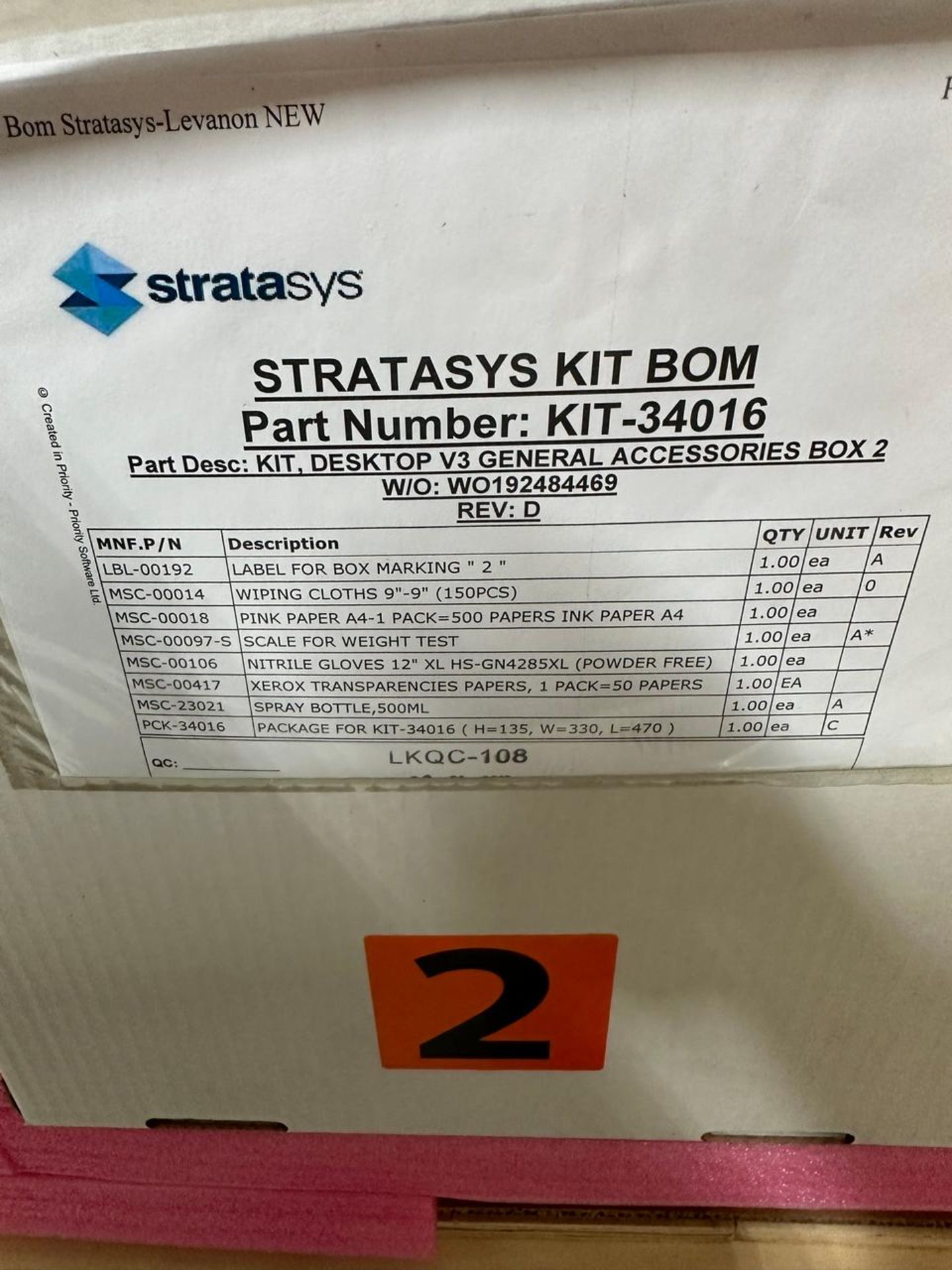 2019 Stratasys Objet 30 V3 3D Printer - Image 10 of 12