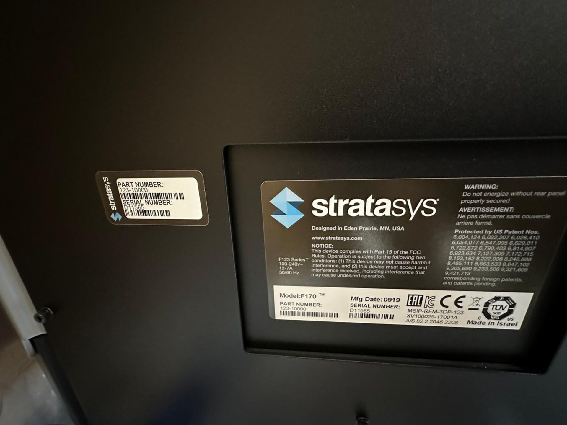 2019 Stratasys F170 3D Printer - Image 4 of 10