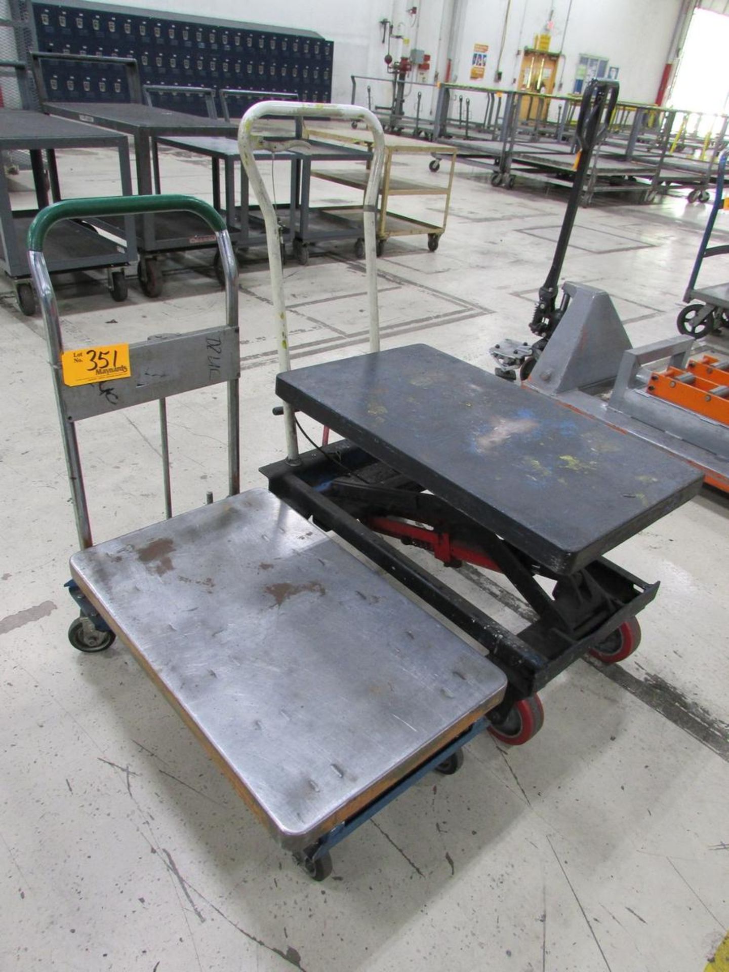 (2) Manual Hydraulic Scissor Lift Carts