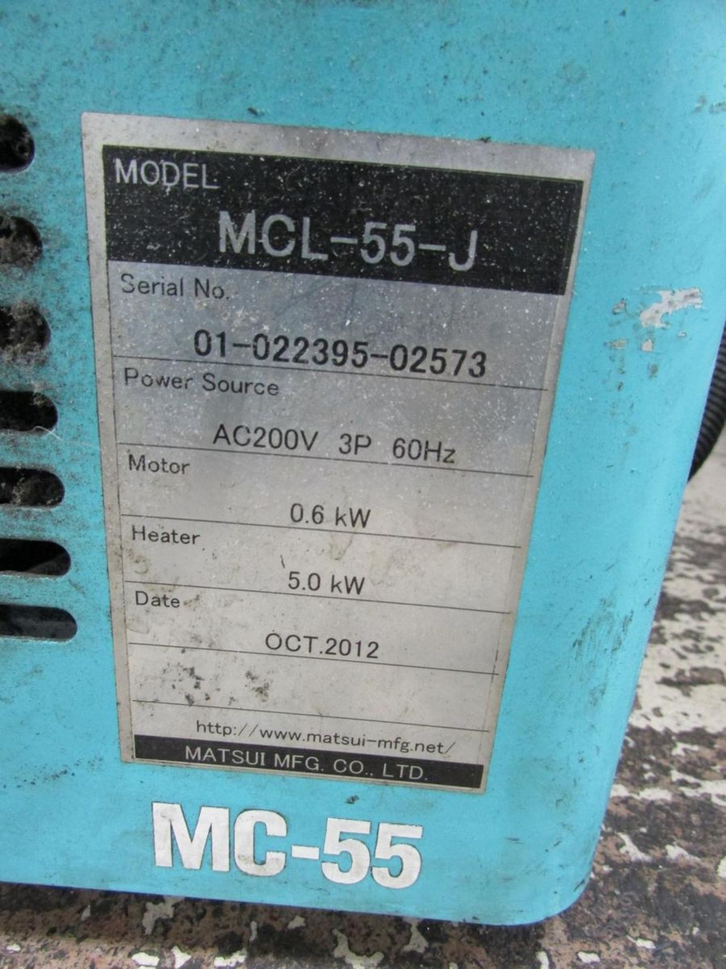 2012 Matsui MCL-55-J Mold Temperature Controller - Image 6 of 6