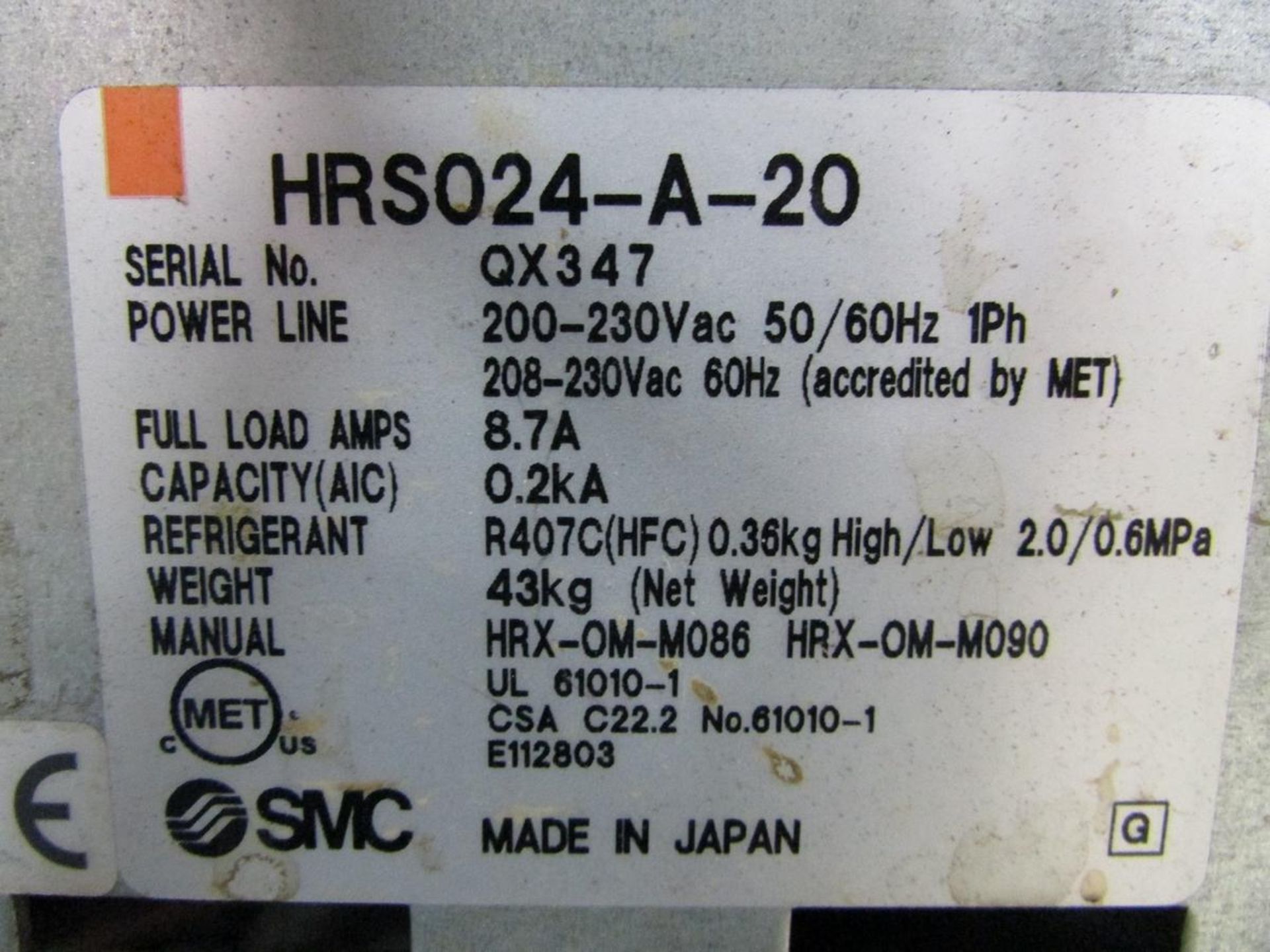 SMC HRS024-A-20 Thermo Chiller - Image 6 of 6