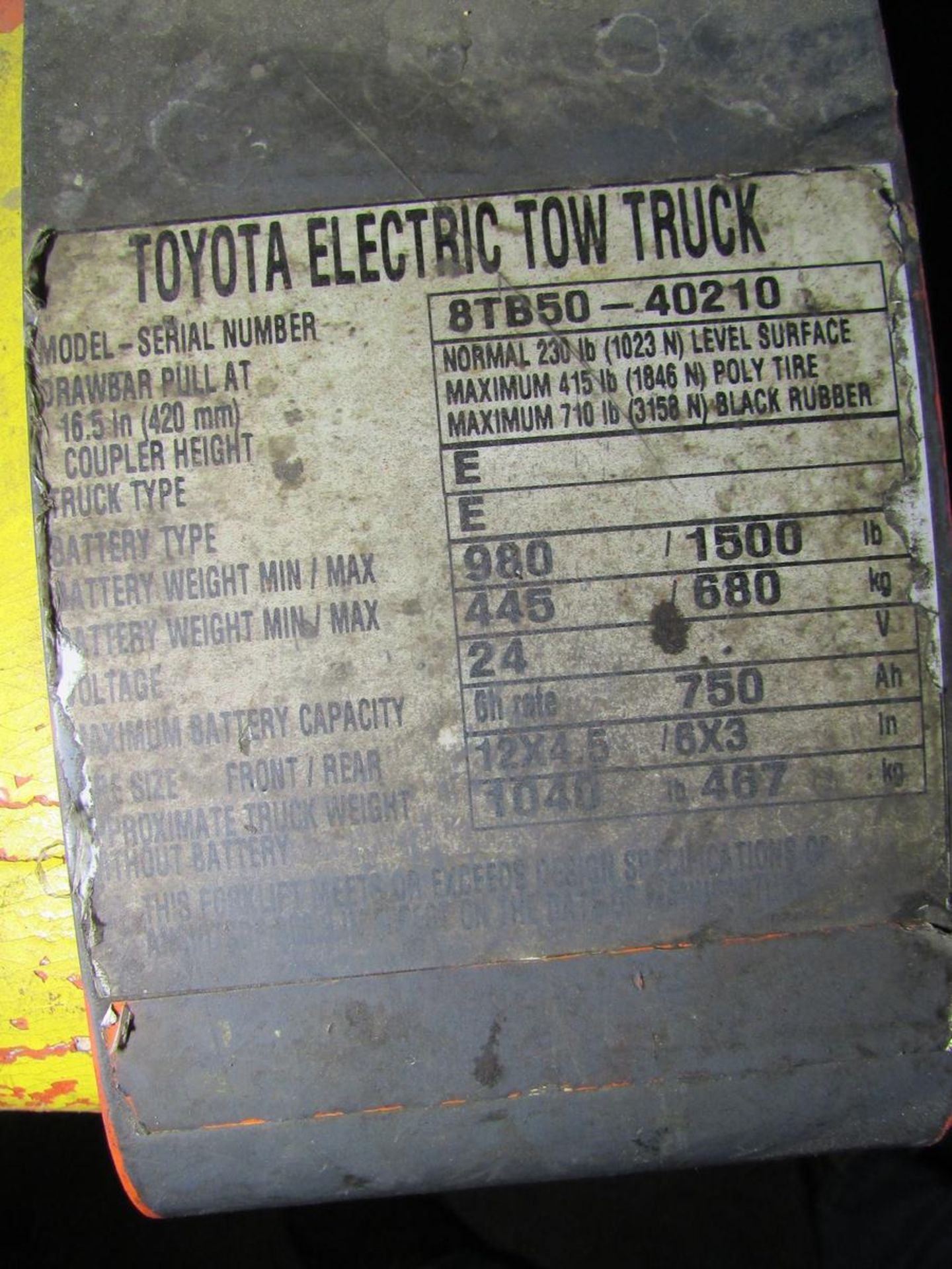Toyota 8TB50 24V Electric Tugger Truck - Image 7 of 7