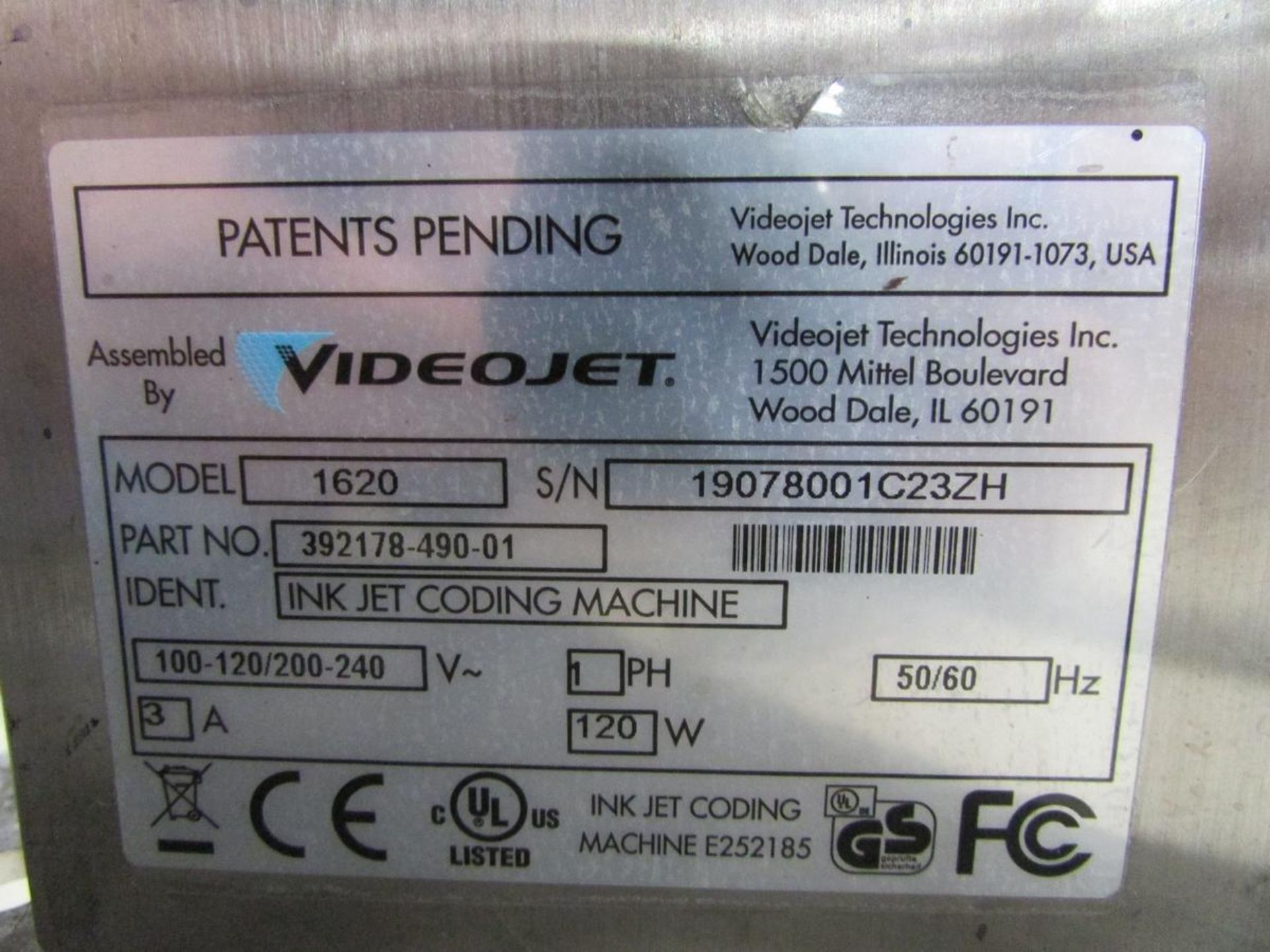 VideoJet 1620 Ink Jet Coding Machine - Image 6 of 6