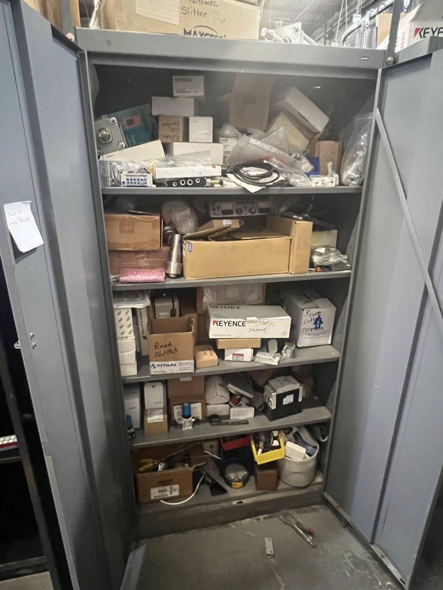 CABINET WITH CONTENTS OF ELECTRICAL PARTS