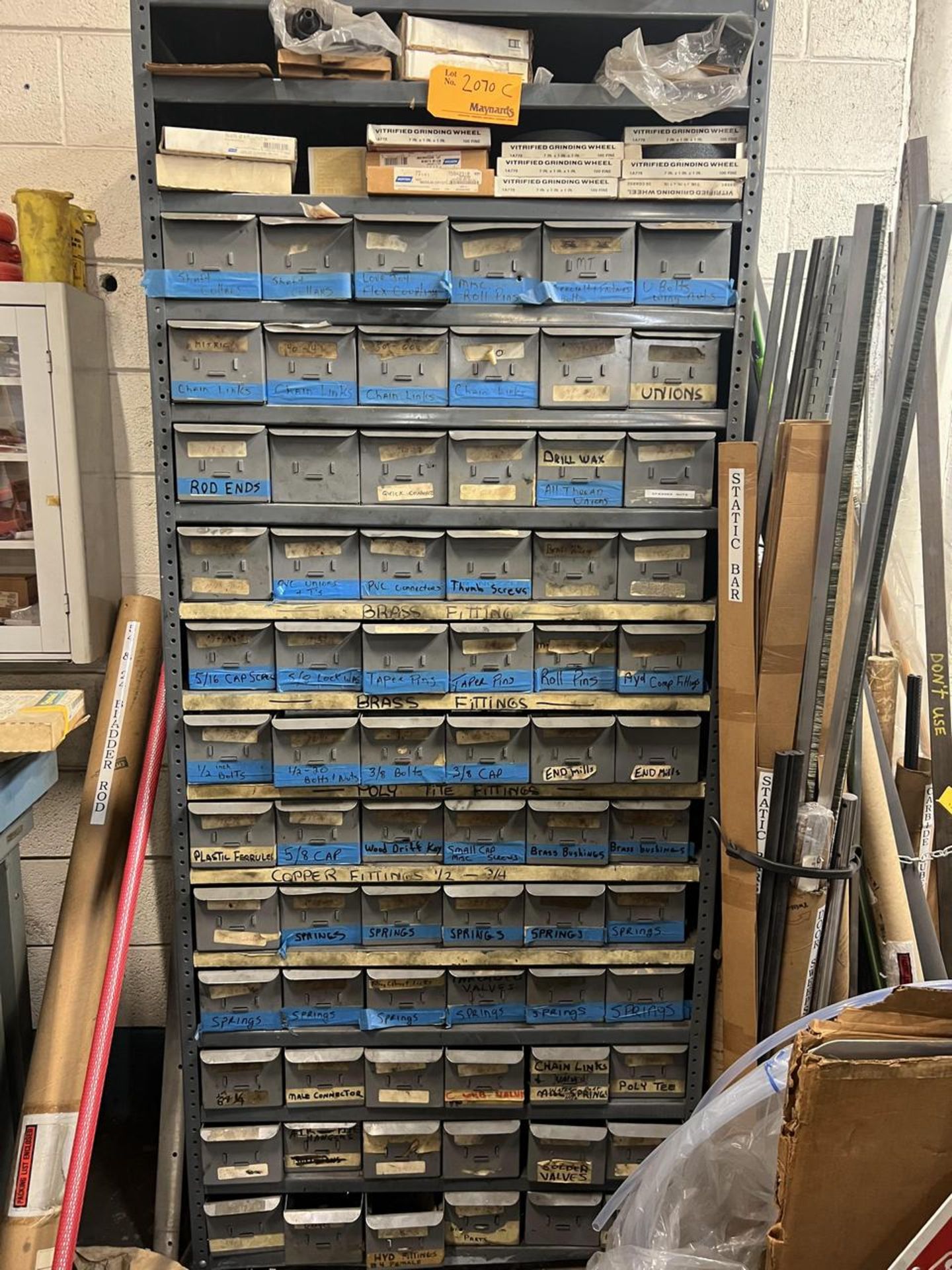 CABINET FULL OF MACHINE SHOP CONTENTS