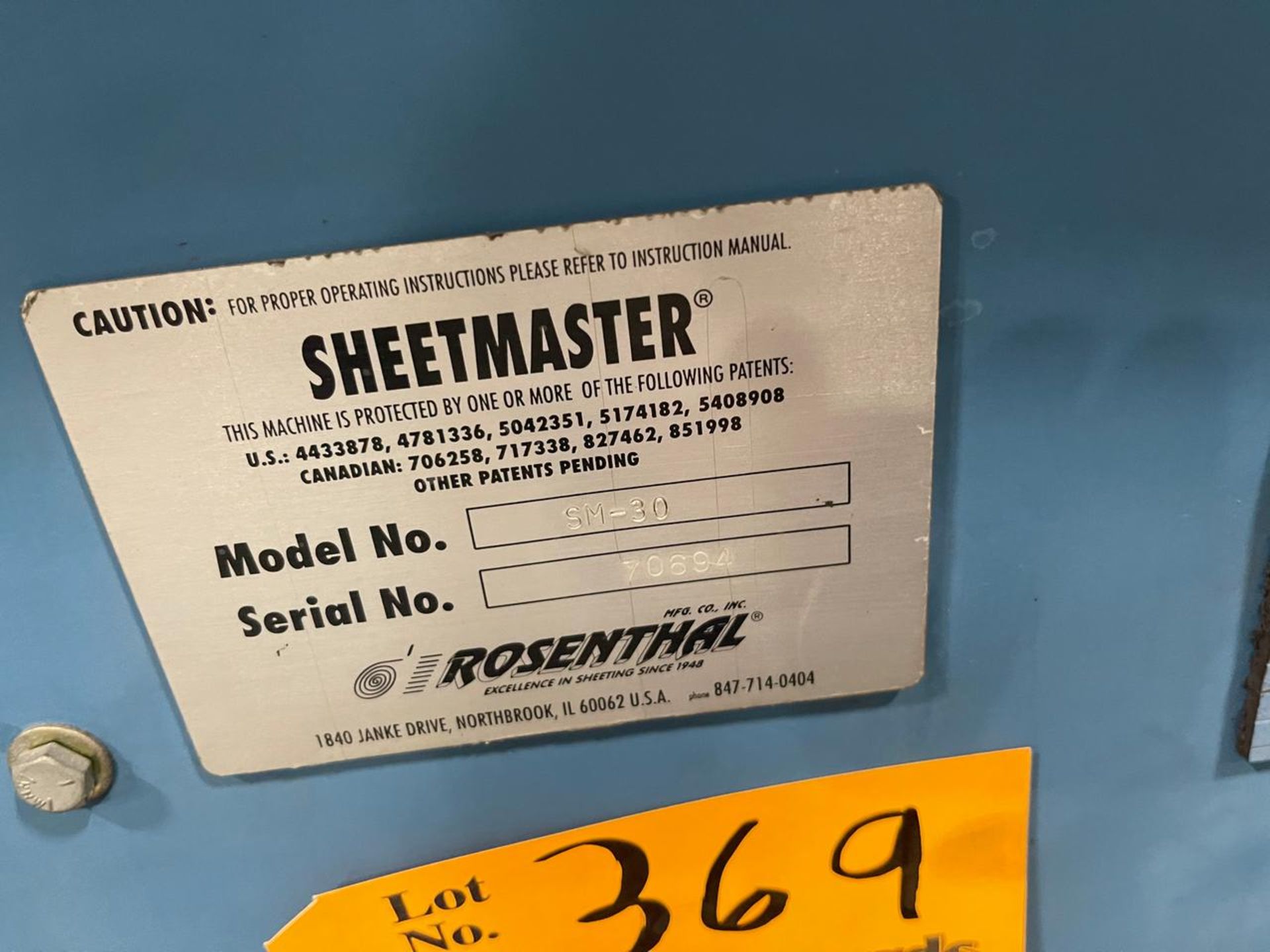 30" ROSENTHAL SHEETMASTER MODEL SM-30 WITH UNWIND AND TENSION - Image 2 of 2