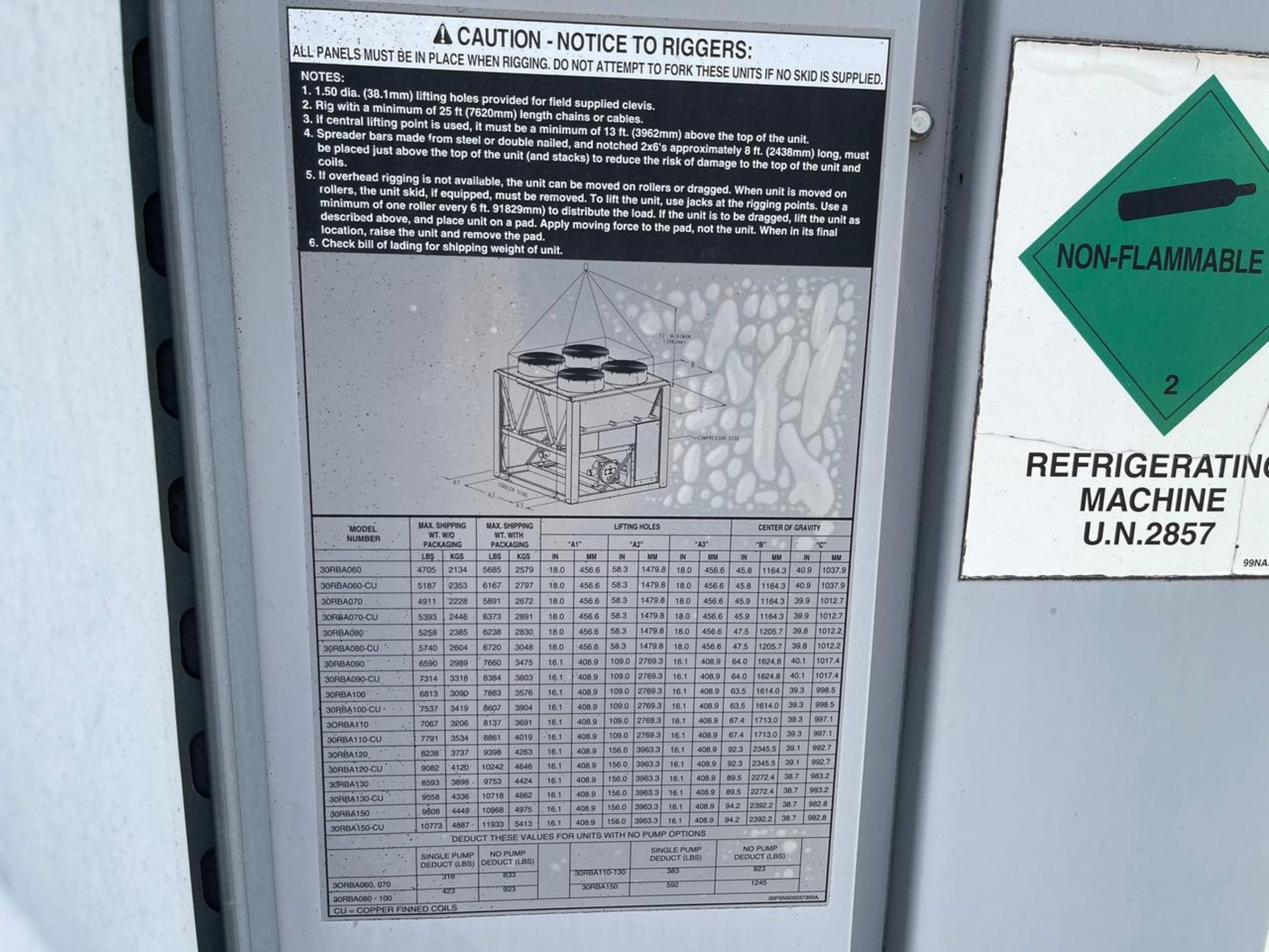 CARRIER CHILLER MODEL 30RBB1106-1-C-3 - Image 2 of 4