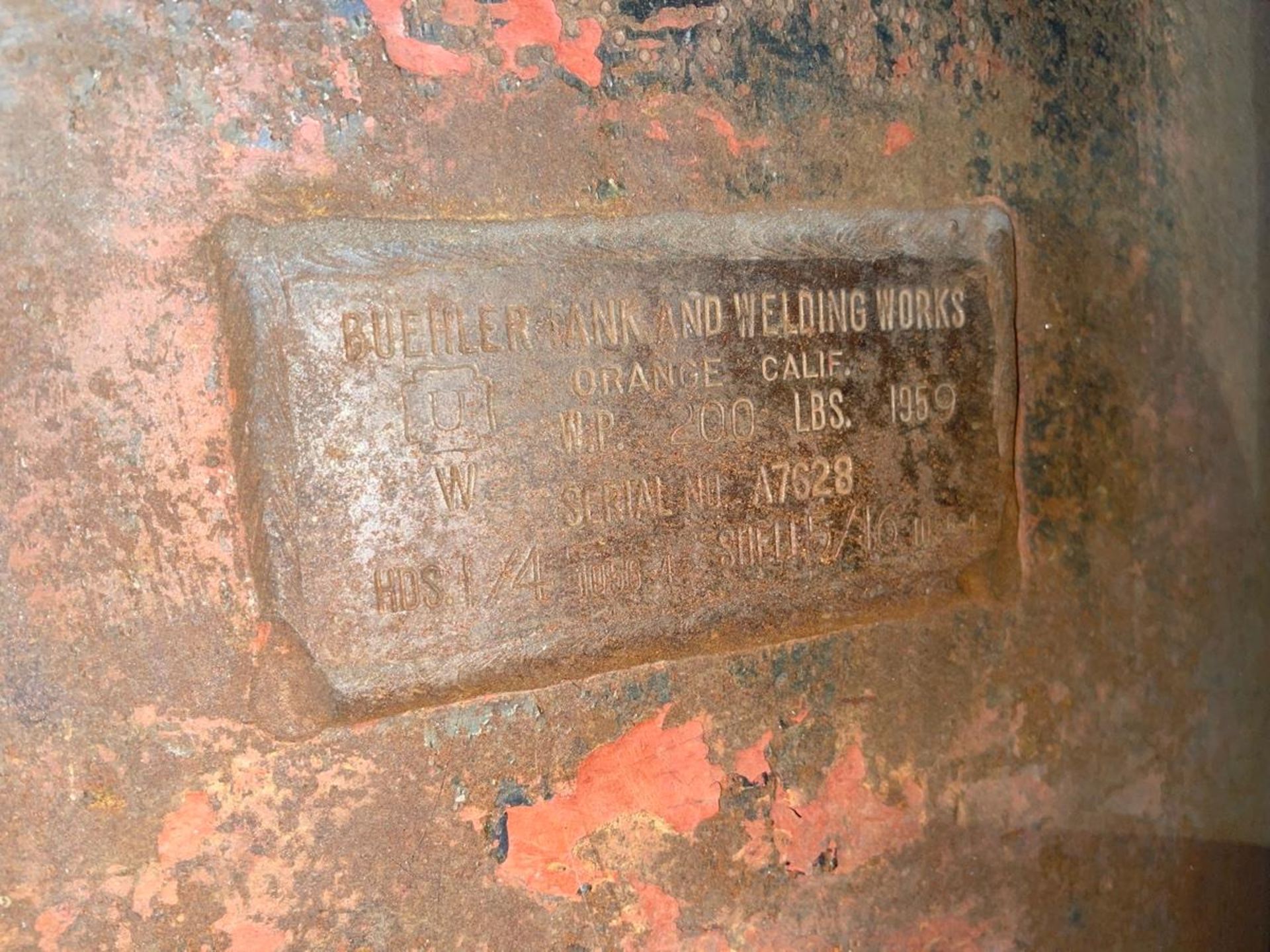 1959 Buehler Tank and Welding Works Air Tank - Image 2 of 2