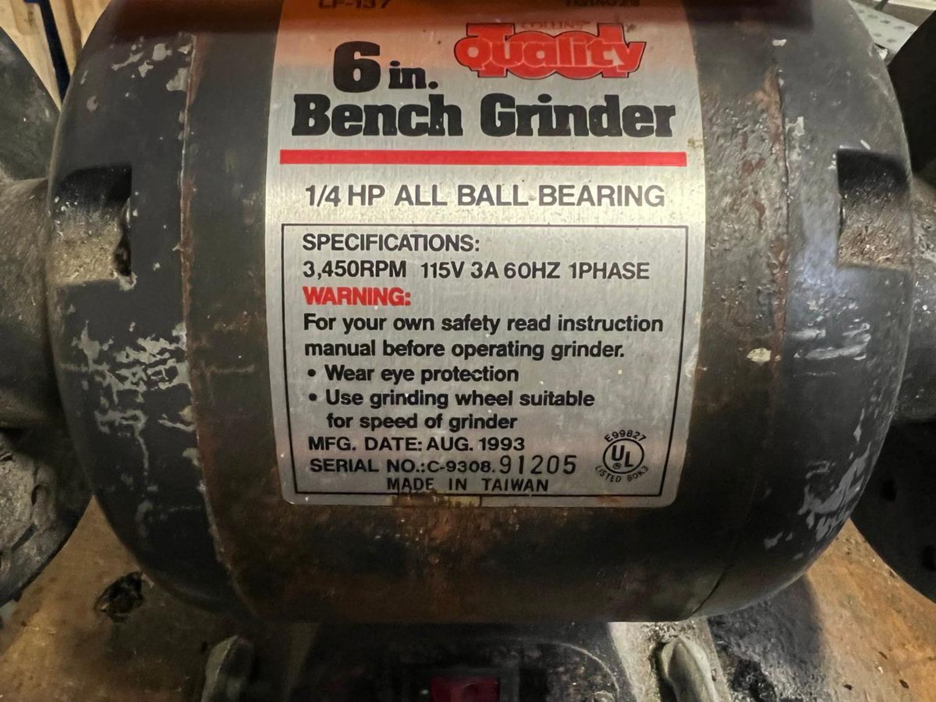 1993 Quality LF-0137 6'' Bench Grinder - Image 4 of 4