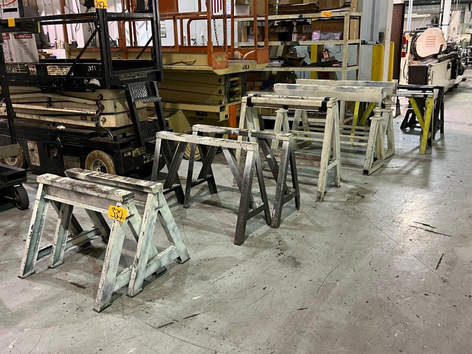 (1) Lot of (9) various size saw horses