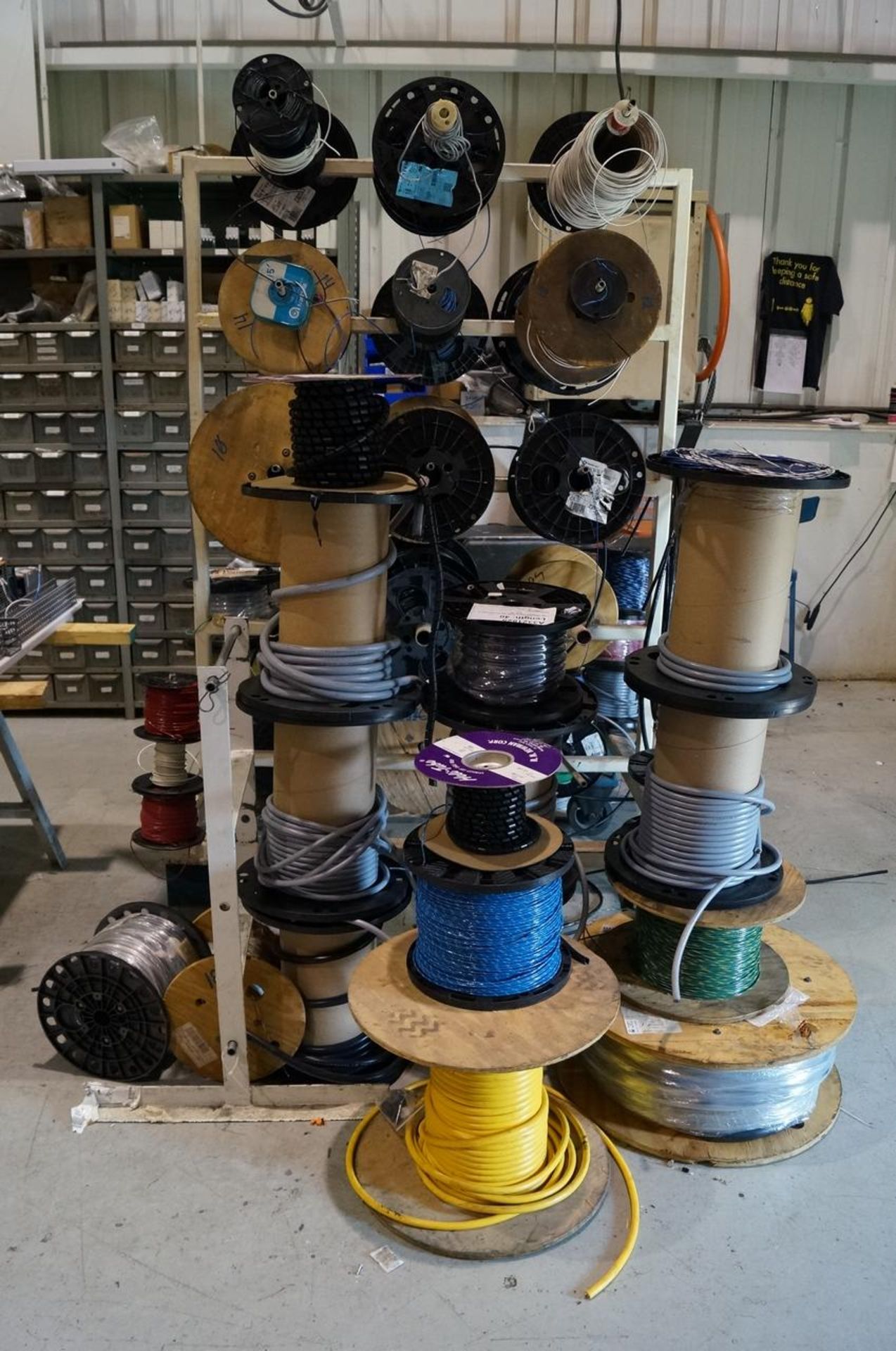 (1) Lot of various size spools of wire