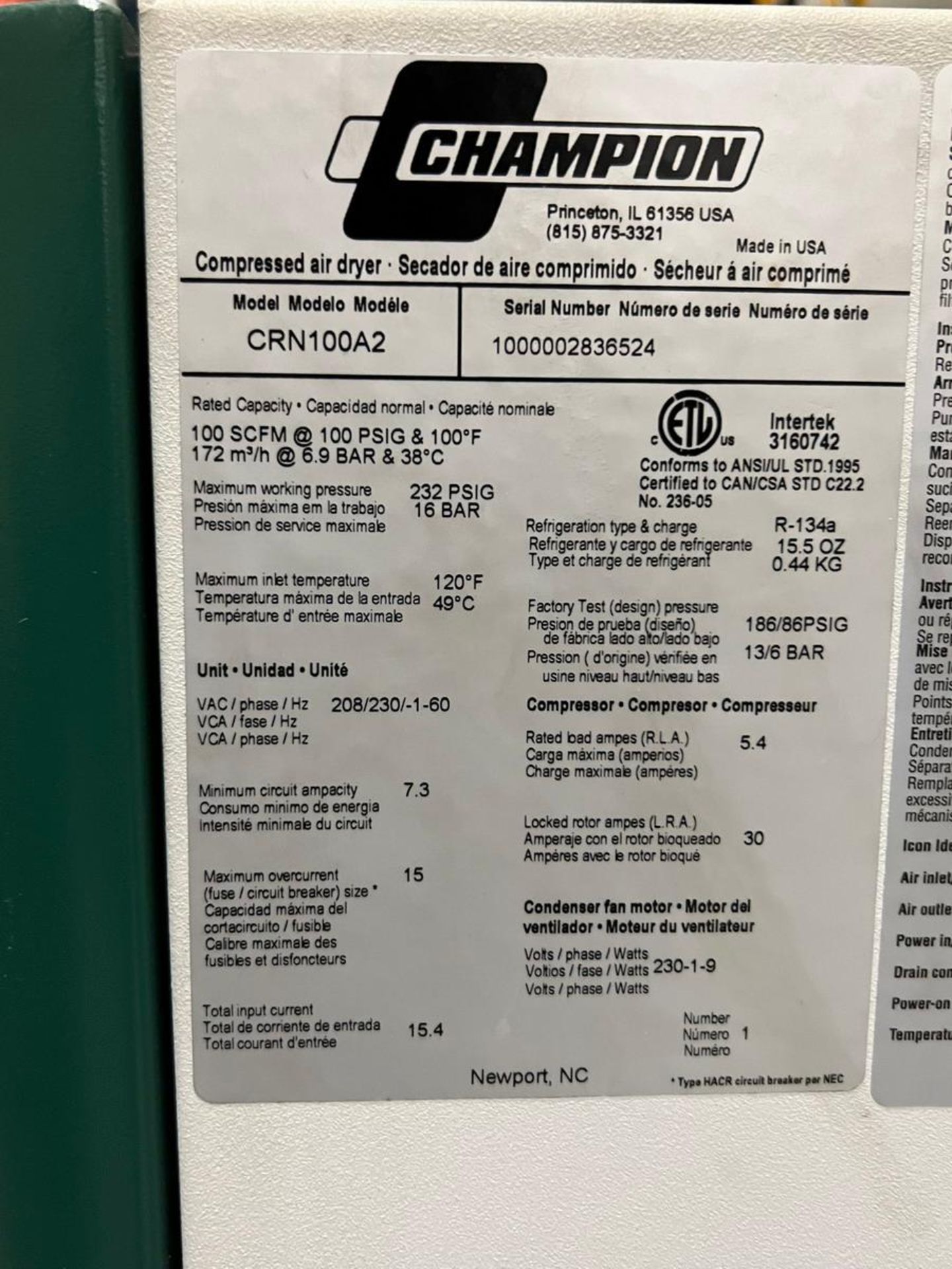 Champion CRN100A2 Compressed air dryer - Image 4 of 4